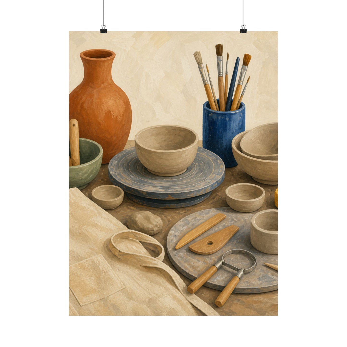 Colorful Pottery Studio Hobby Poster