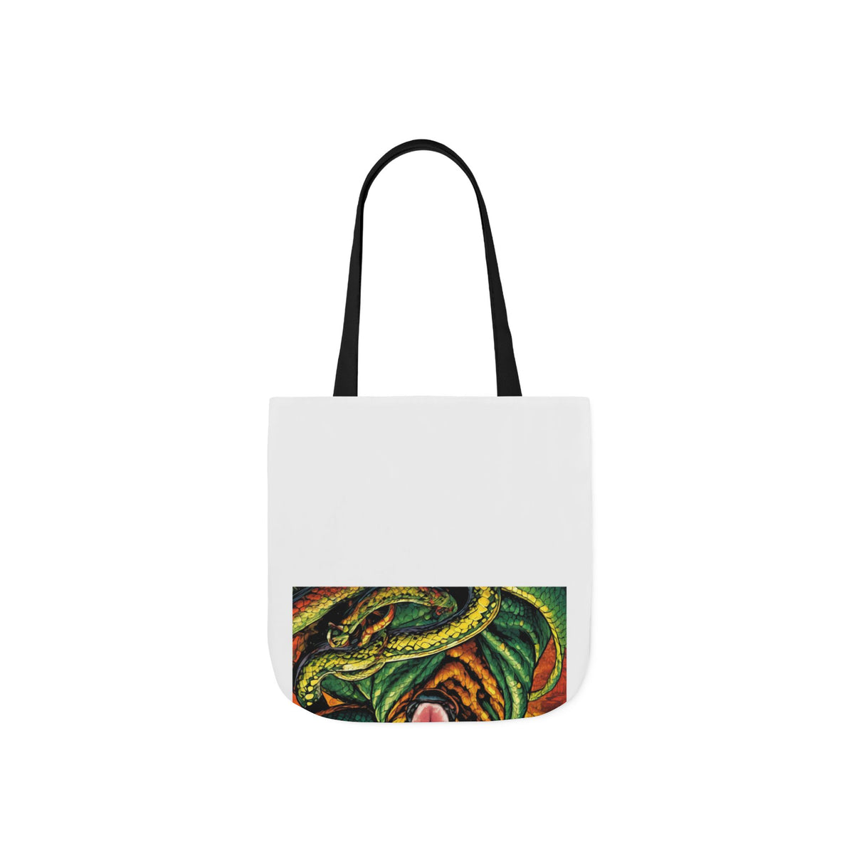 Surreal Serpent Hound Dark Fantasy Canvas Tote Bag
