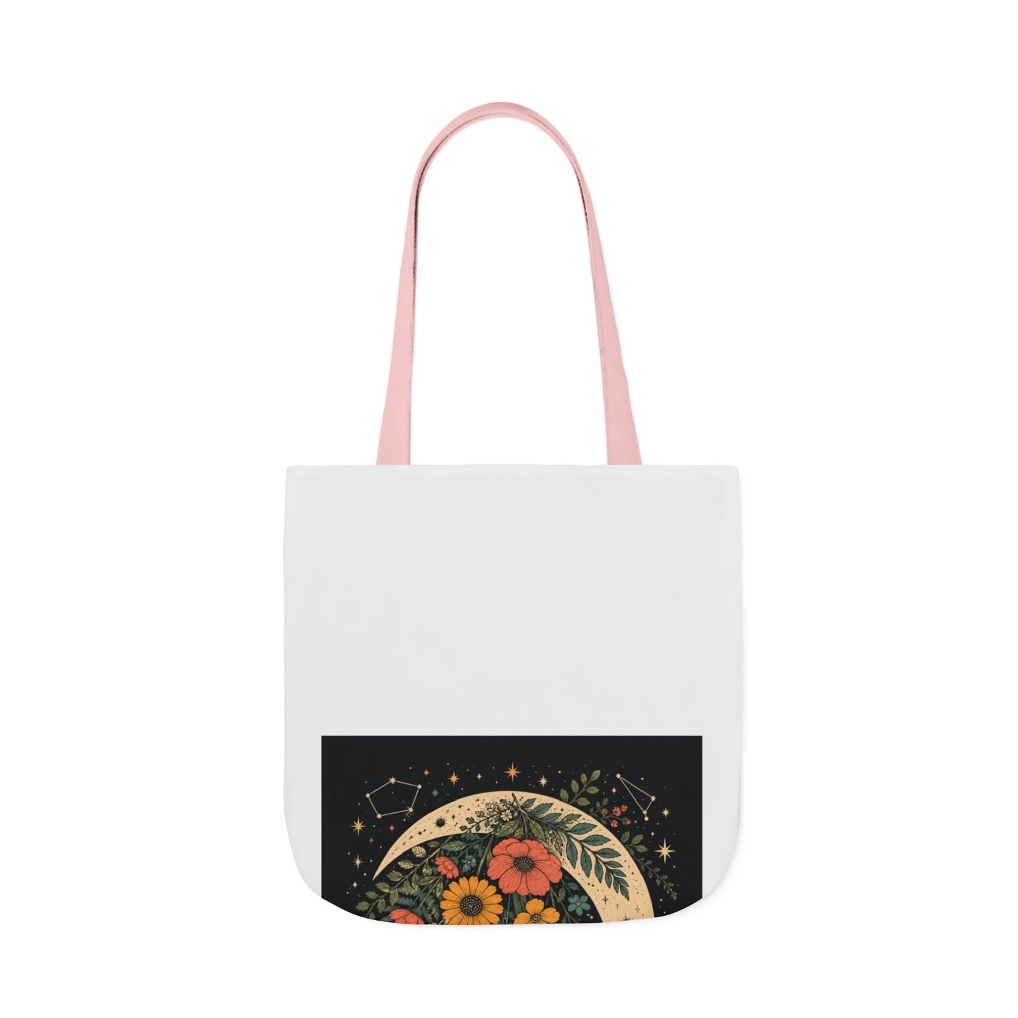 Celestial Wildflower Crescent Moon Botanical Tote Bag