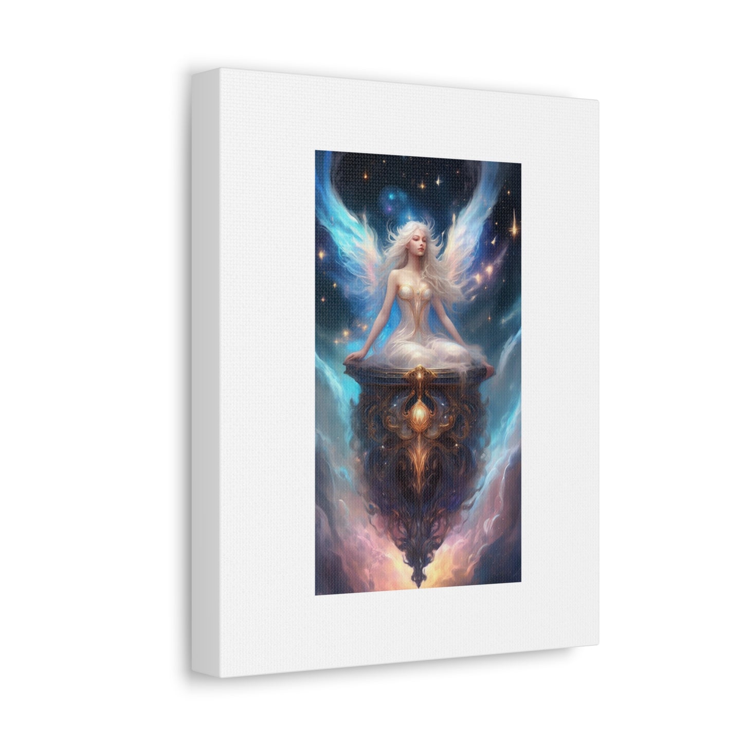 Celestial Winged Meditation Fantasy Portrait Canvas