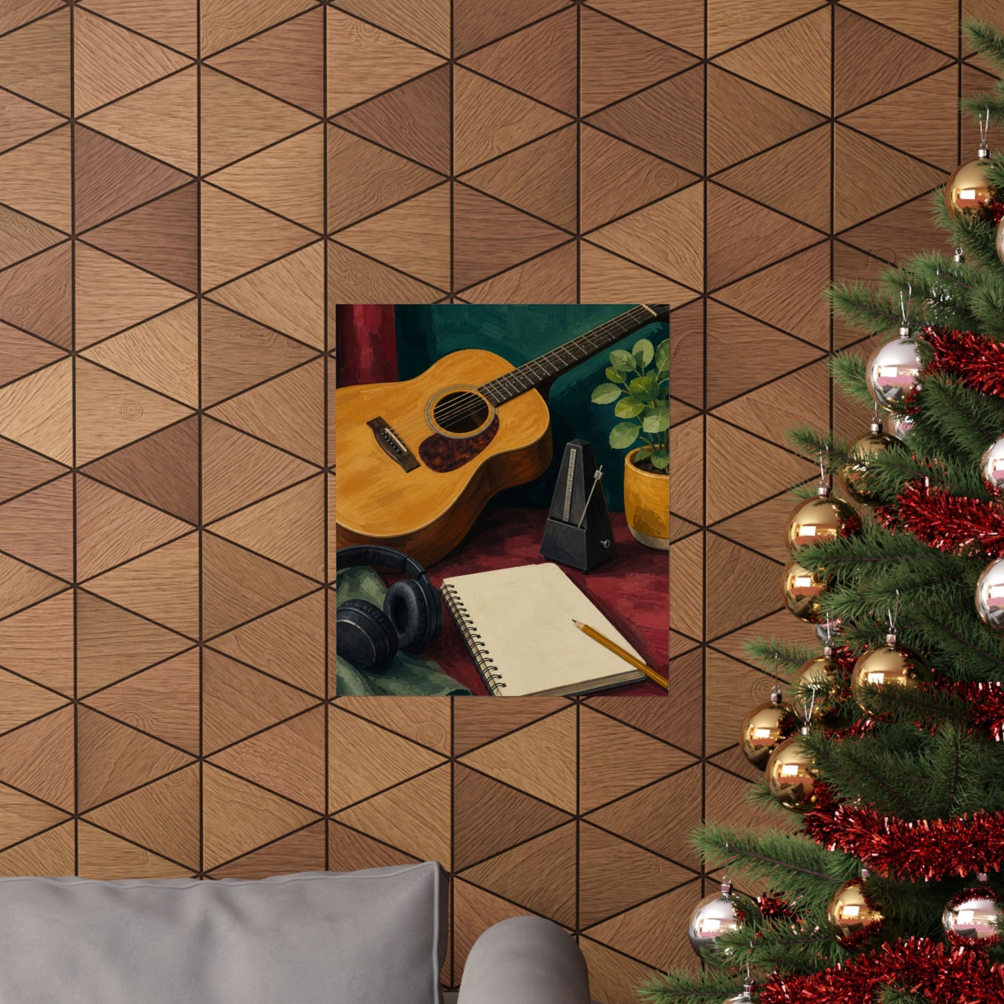Cozy Acoustic Music Practice Art Poster