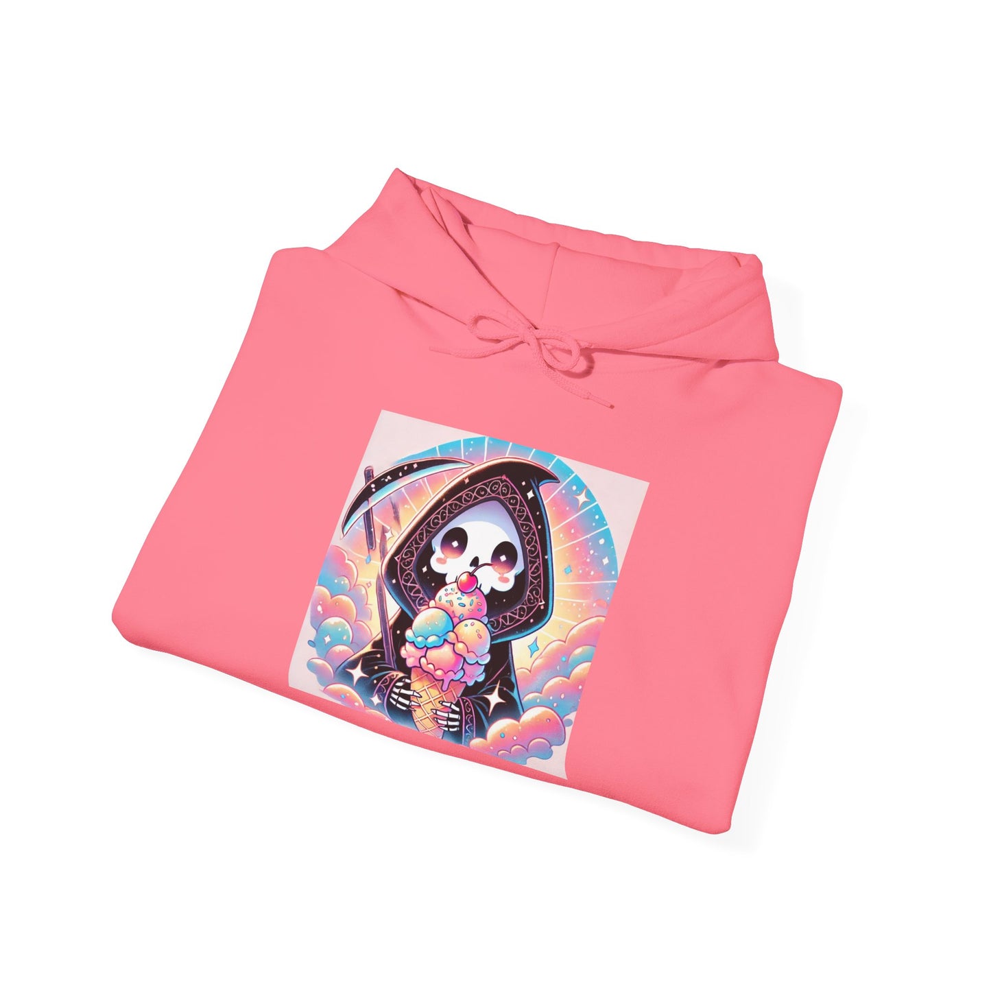Grim Reaper Kawaii Anime Hoodie - Cute Ice Cream Design - Unisex Comfortable Hooded Sweatshirt - Fun & Stylish Gift Idea!