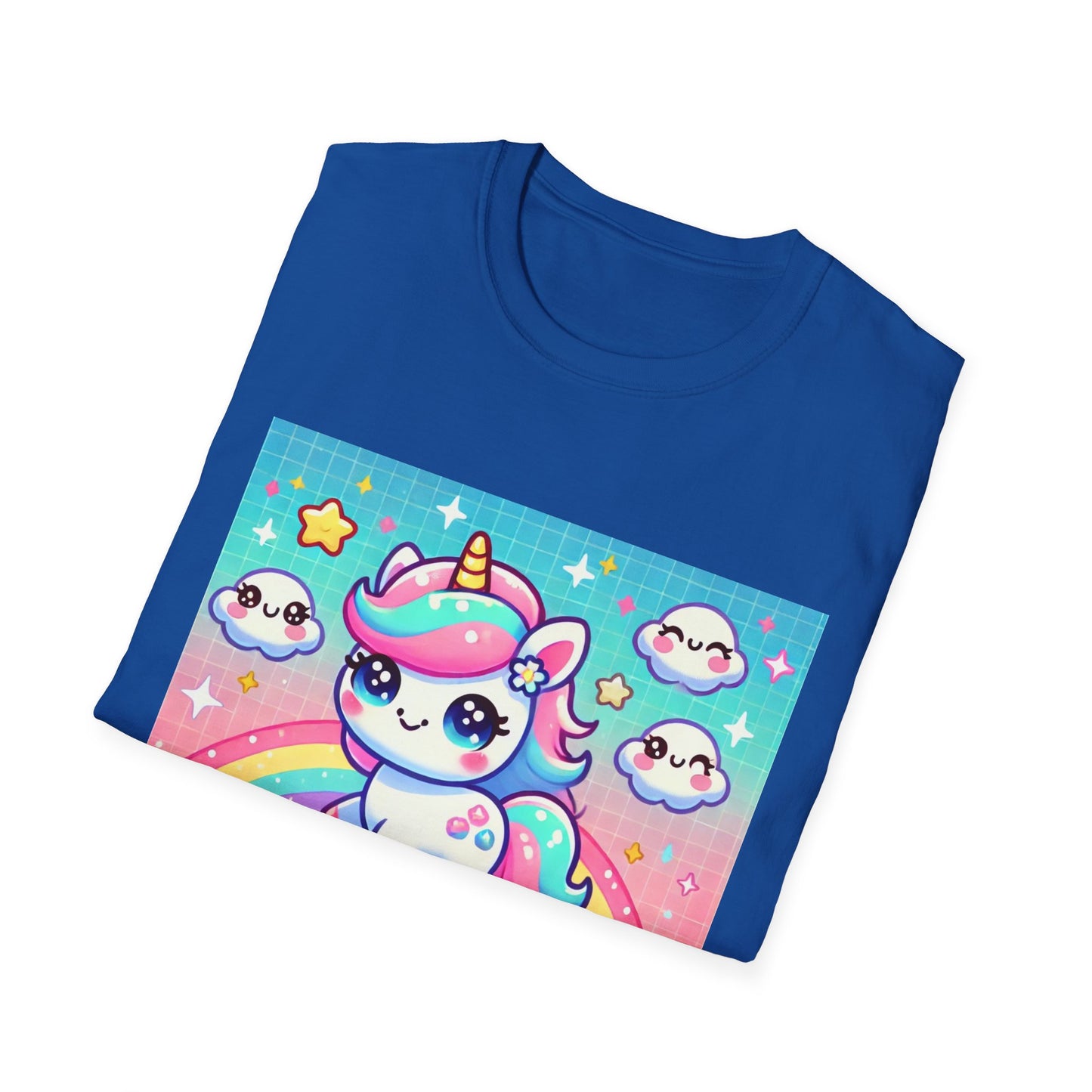 Kawaii Anime Unicorn Unisex Softstyle T-Shirt - Cute & Stylish Tee for Anime Lovers - Comfortable Casual Wear for All Genders