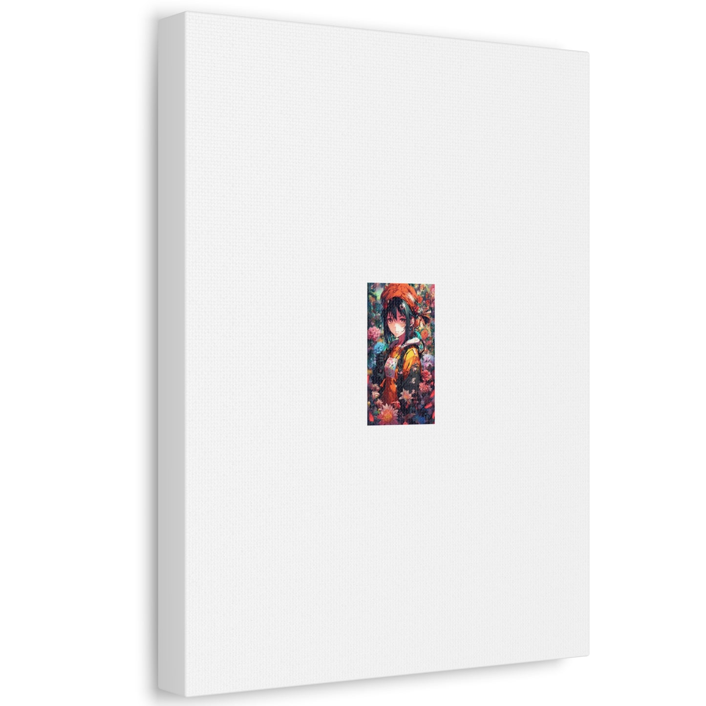 Anime Floral Forest Heroine Portrait Flower Canvas Wall Art
