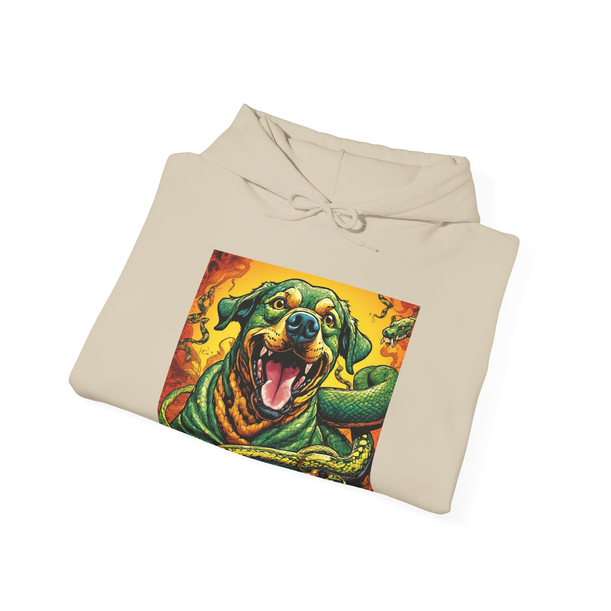 Surreal Serpent Hound Dark Fantasy Creature Art Hoodie