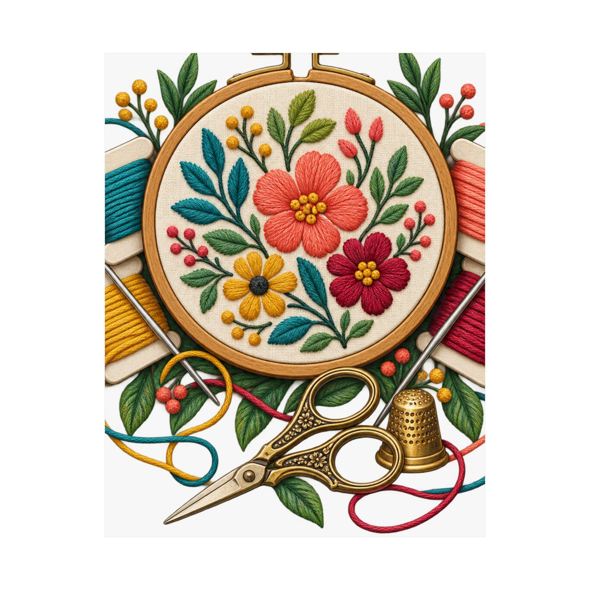 Botanical Embroidery Workshop Poster