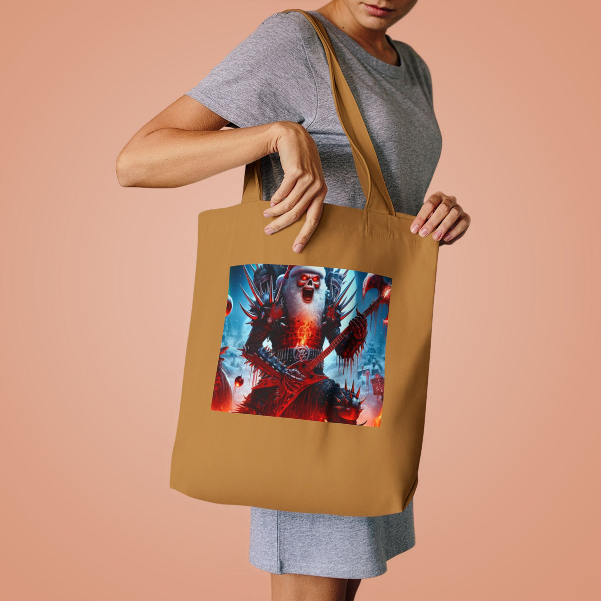 Heavy Metal Santa Holiday Concert Holiday Tote Bag