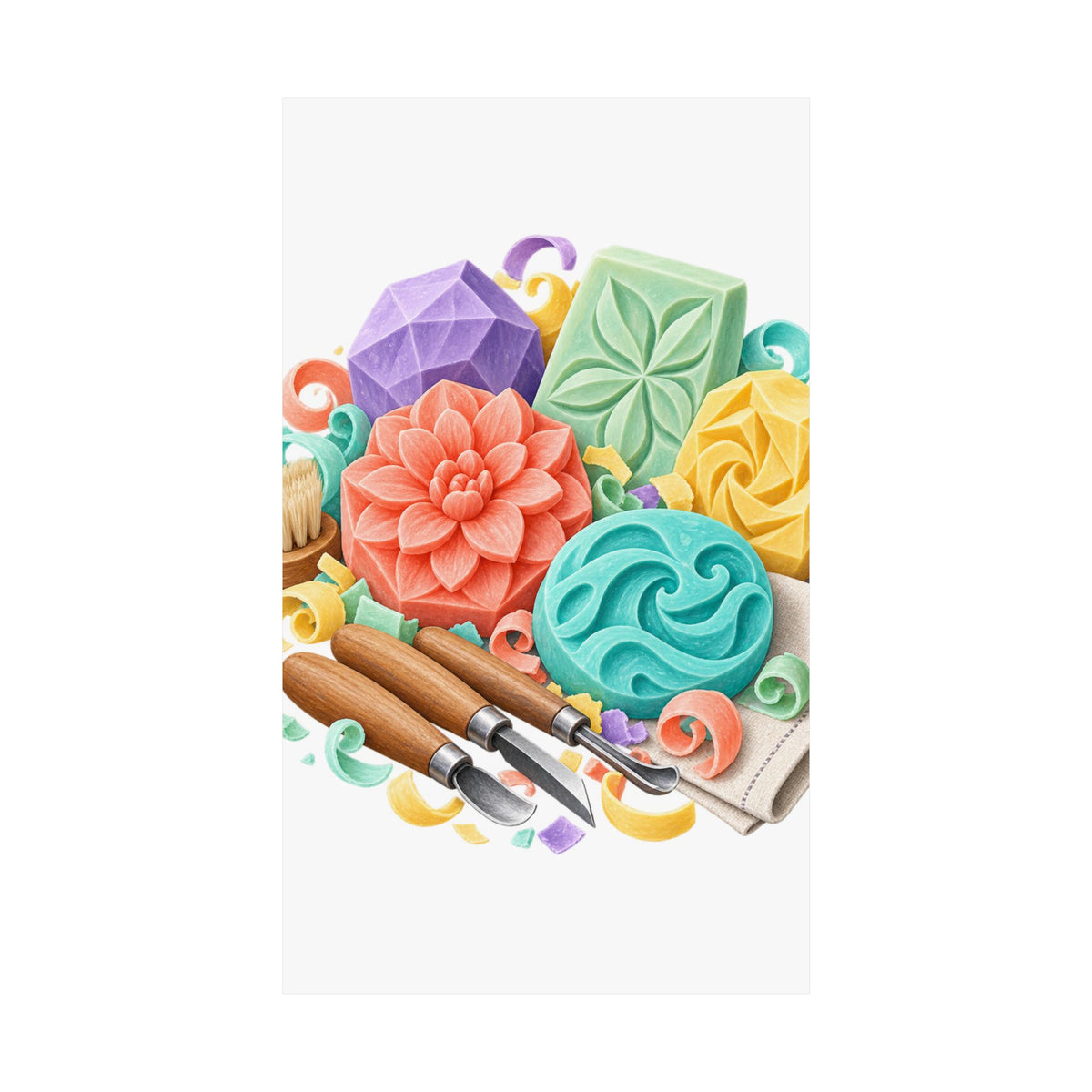 Colorful Soap Carving Workshop Poster