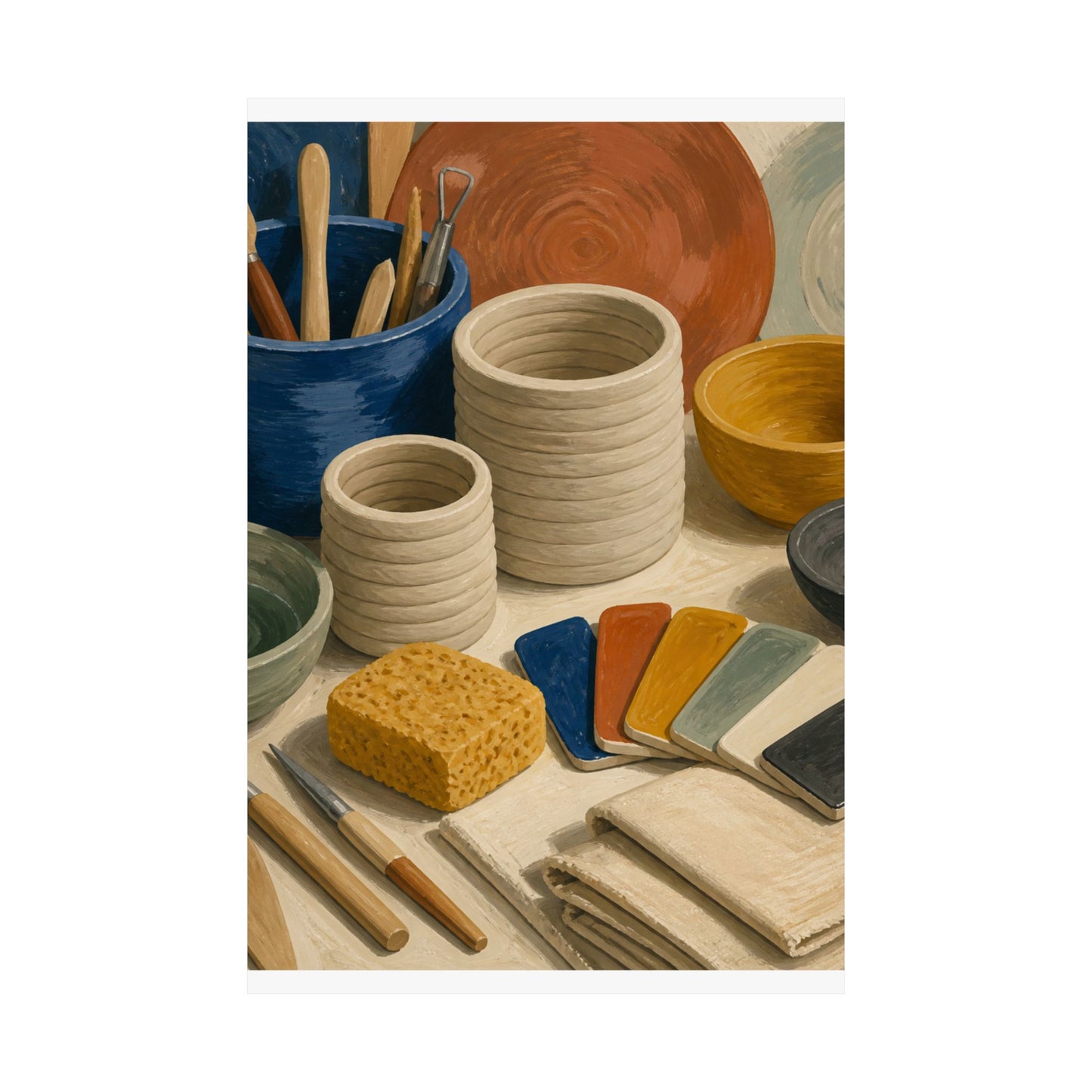 Handbuilt Ceramics Studio Art Poster