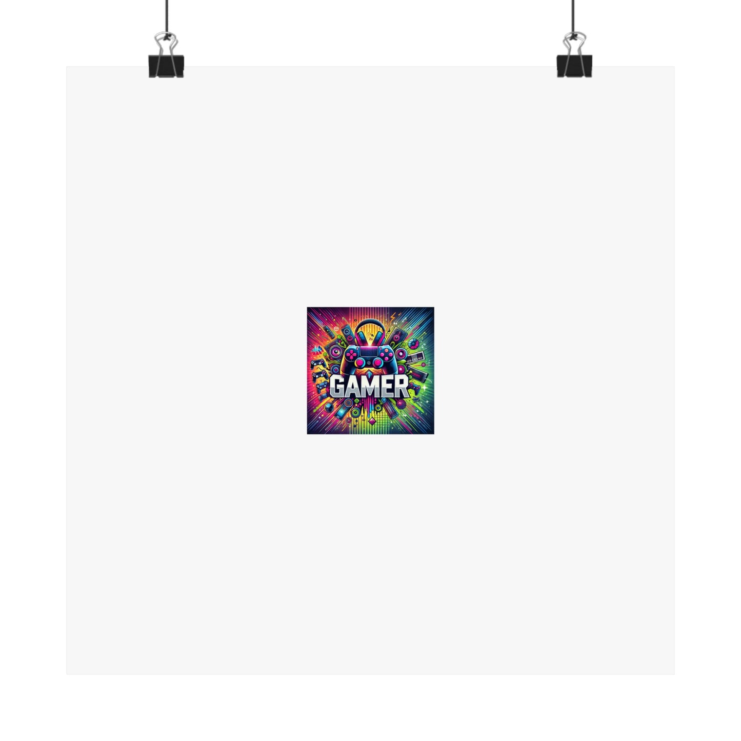 Neon Gamer Energy Retro Arcade Gaming Wall Art Poster