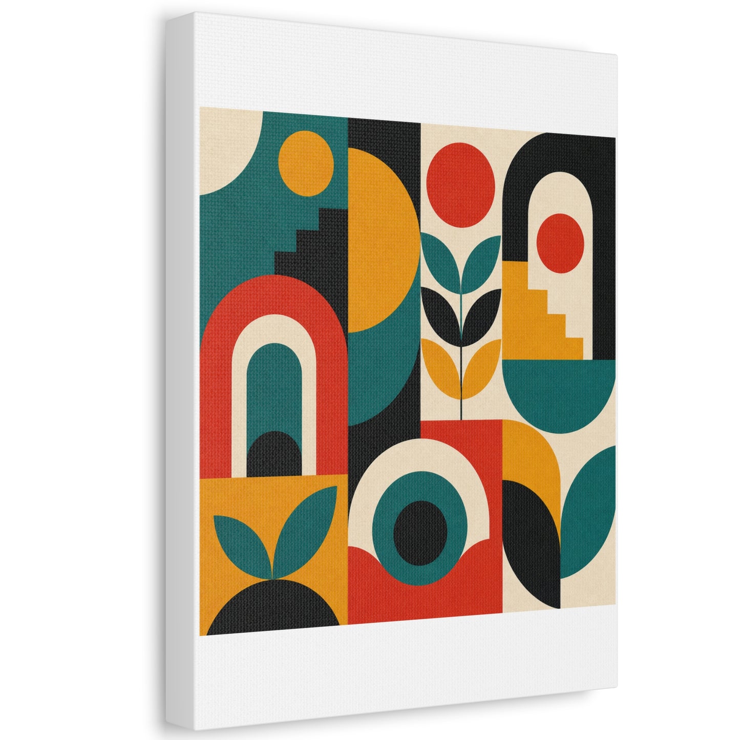 Mid Century Arches Botanical Geometric Canvas Art