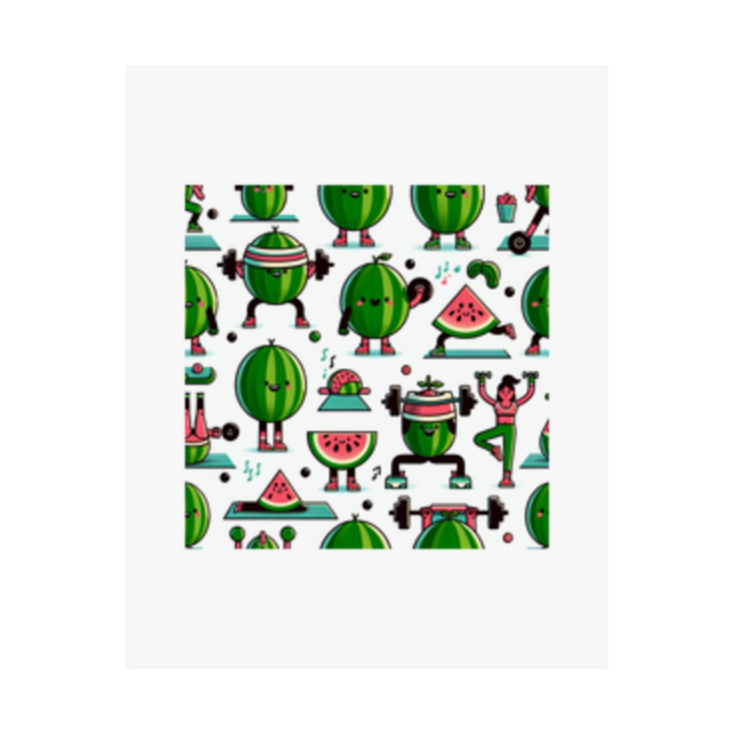Watermelon Workout Club Cute Food Fitness Wall Art Poster