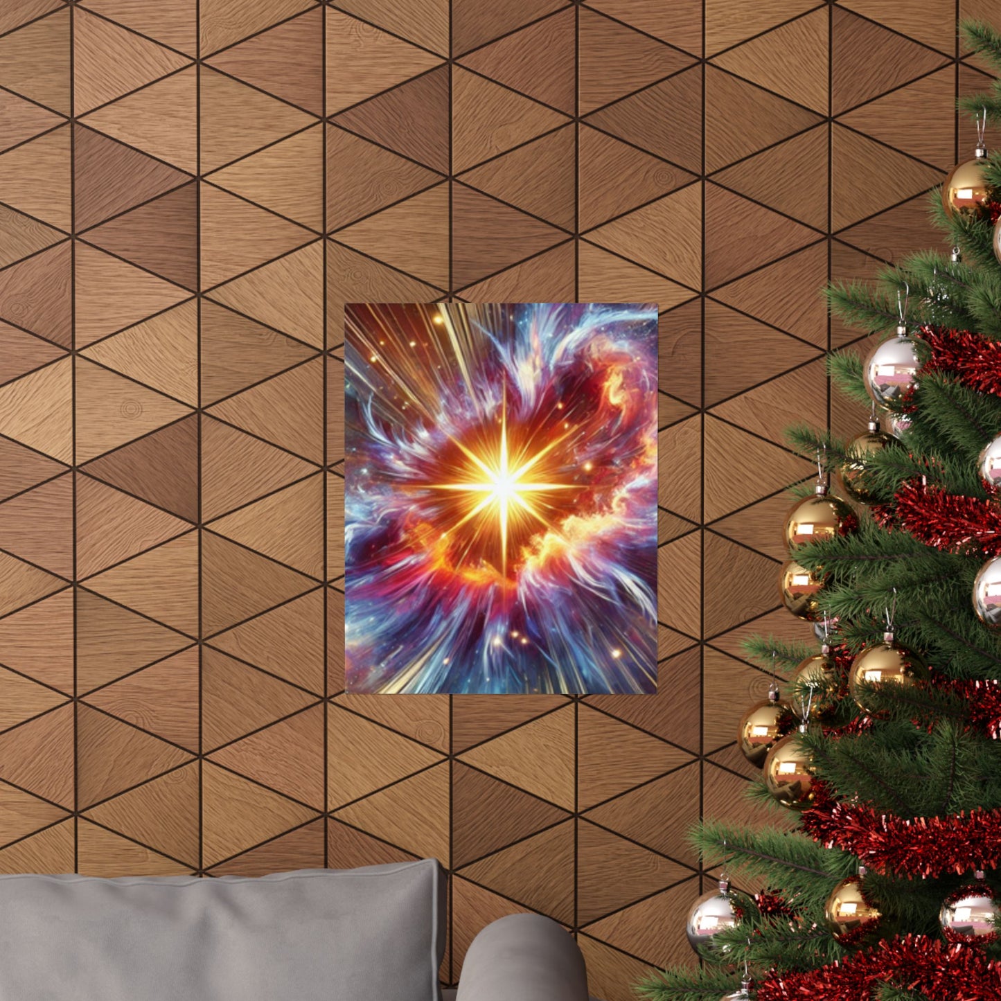Cosmic Starburst Energy Abstract Space Poster Wall Art Decor