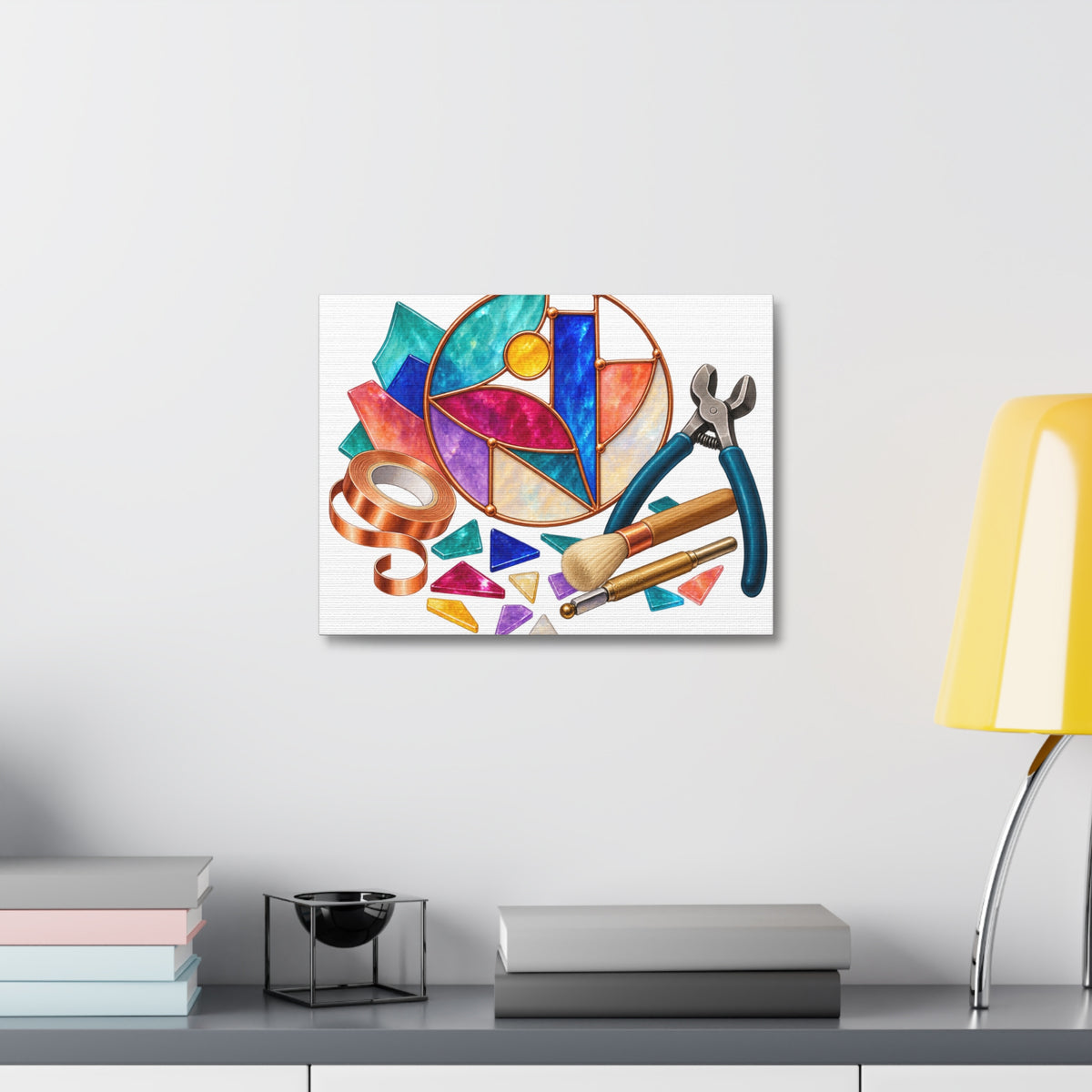 Abstract Stained Glass Suncatcher Workshop Canvas