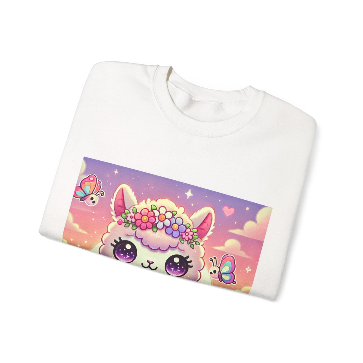 Pastel Floral Alpaca Garden Kawaii Sweatshirt