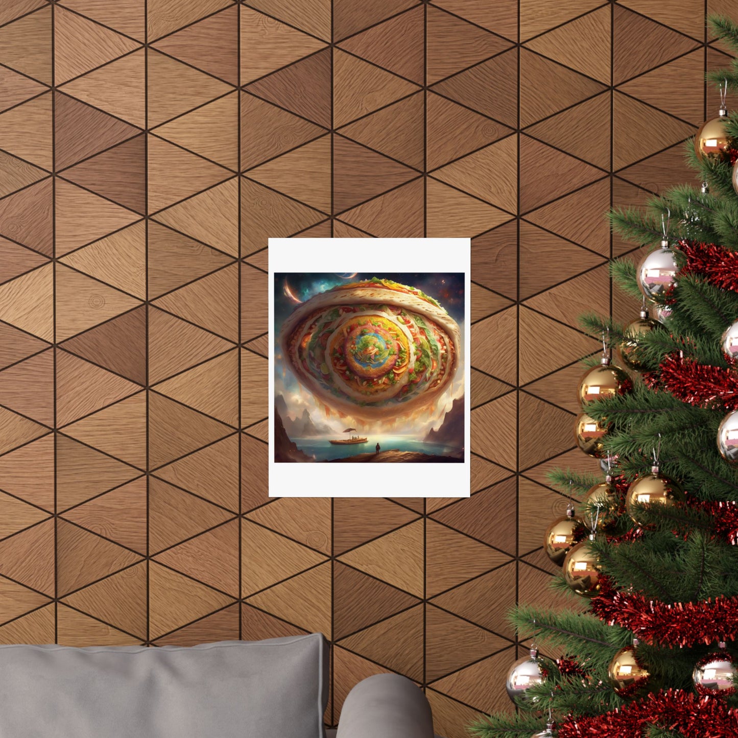 Cosmic Taco Portal Surreal Food Fantasy Art Poster