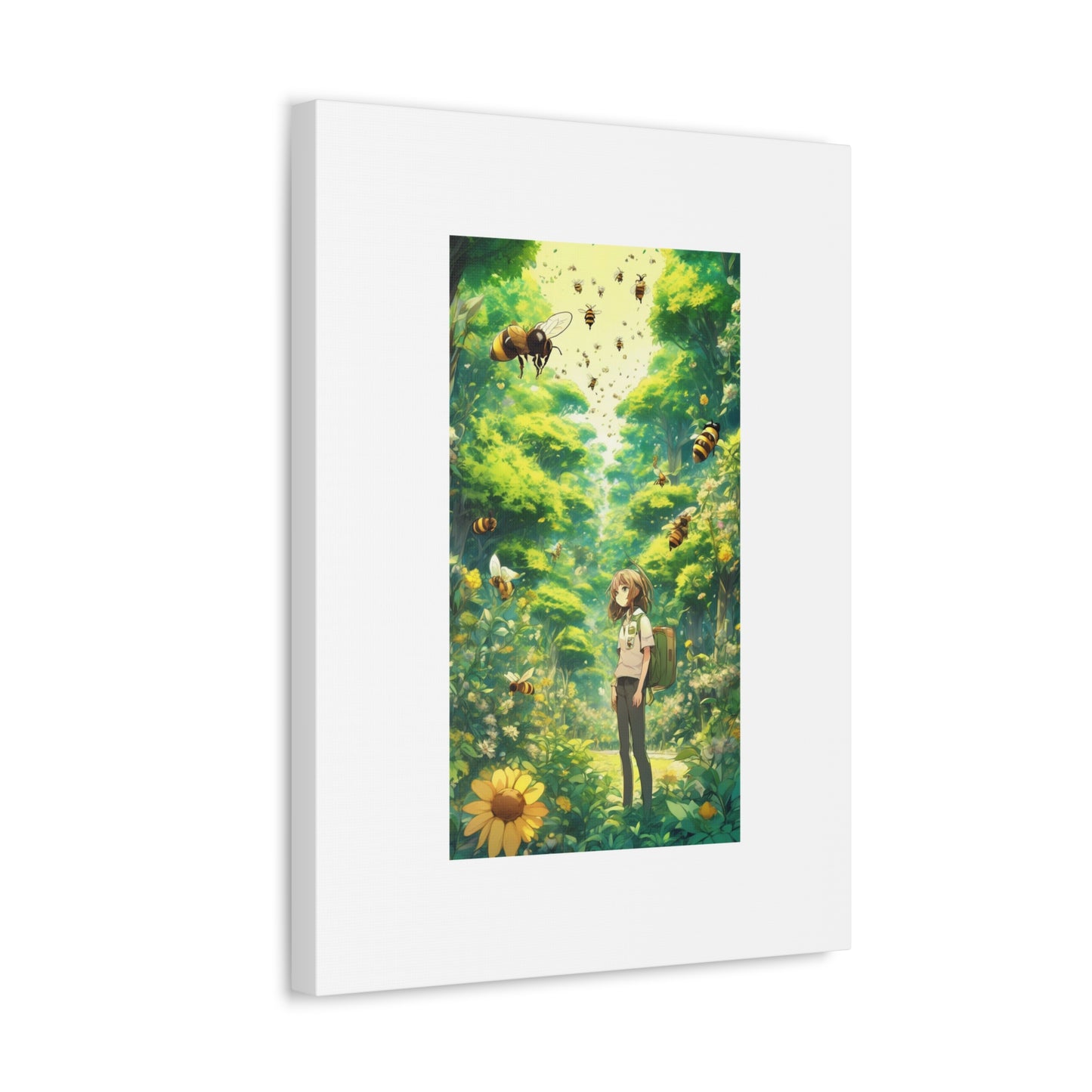 Bee Garden Explorer Anime Nature Art Canvas