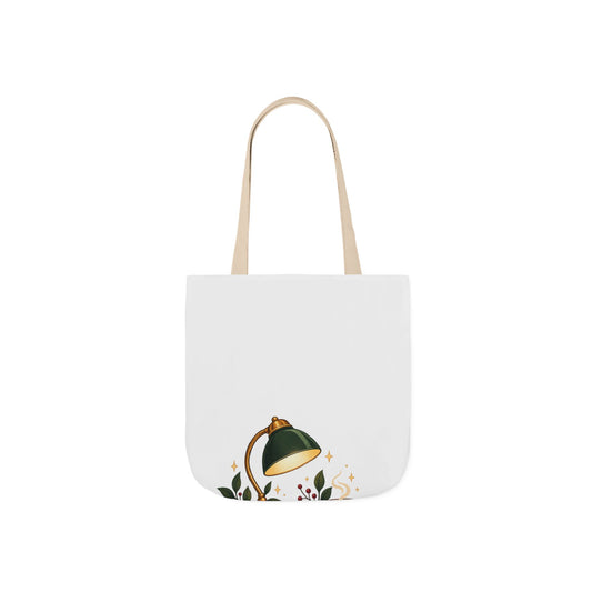 Cozy Book Lamp and Botanical Reading Art Tote Bag