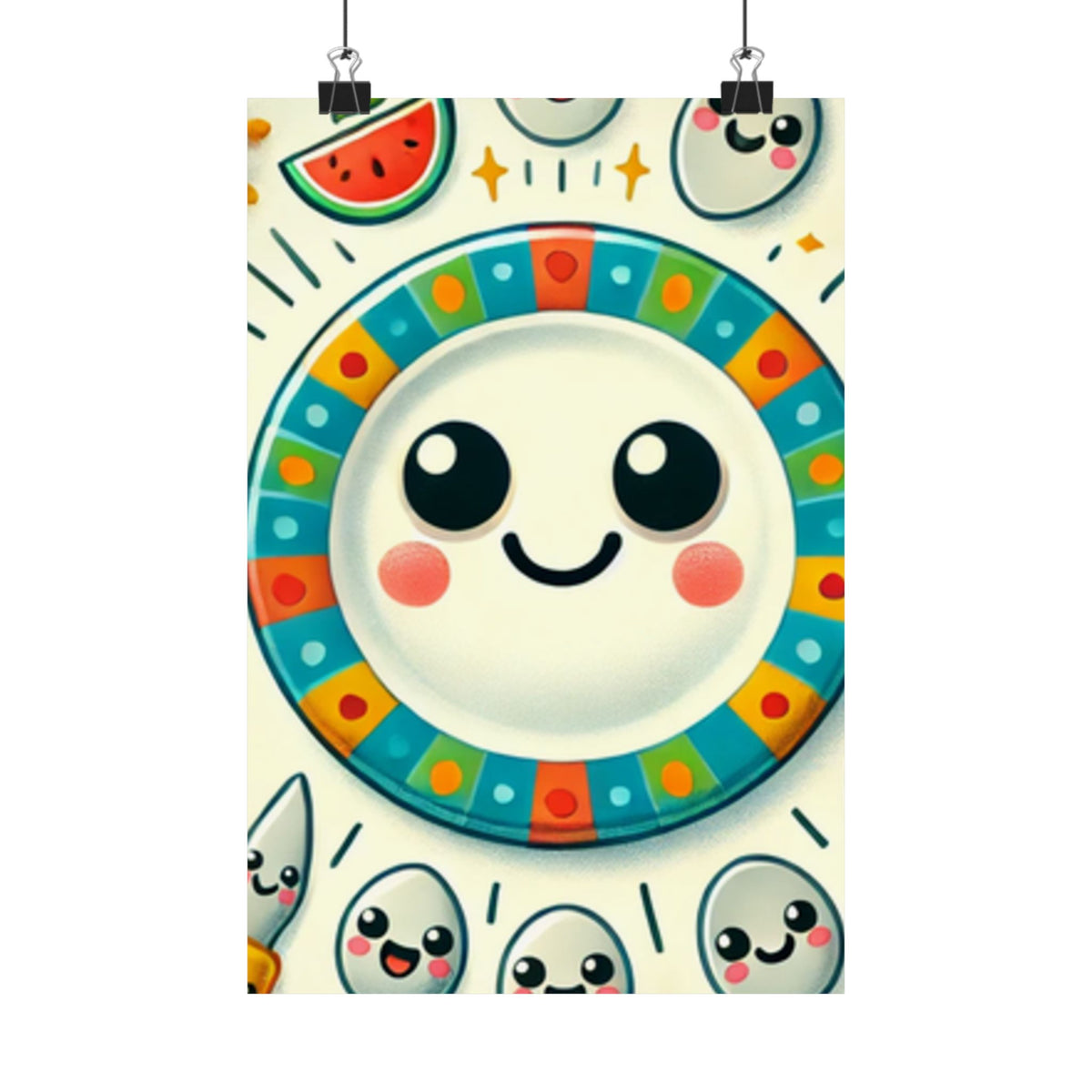 Happy Little Kitchen Club Kawaii Food Poster Kitchen Wall Art Decor