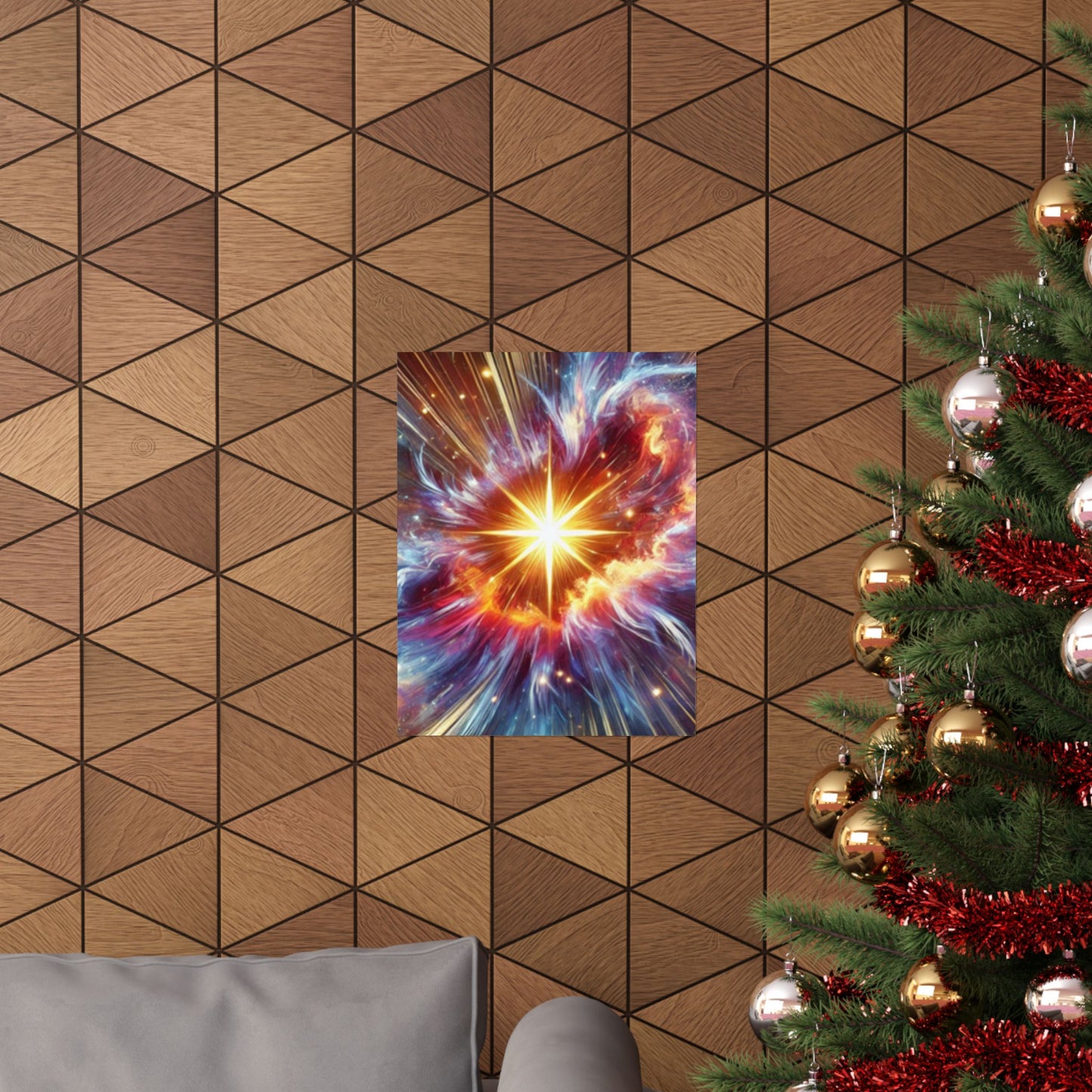 Cosmic Starburst Energy Abstract Space Poster Wall Art Decor