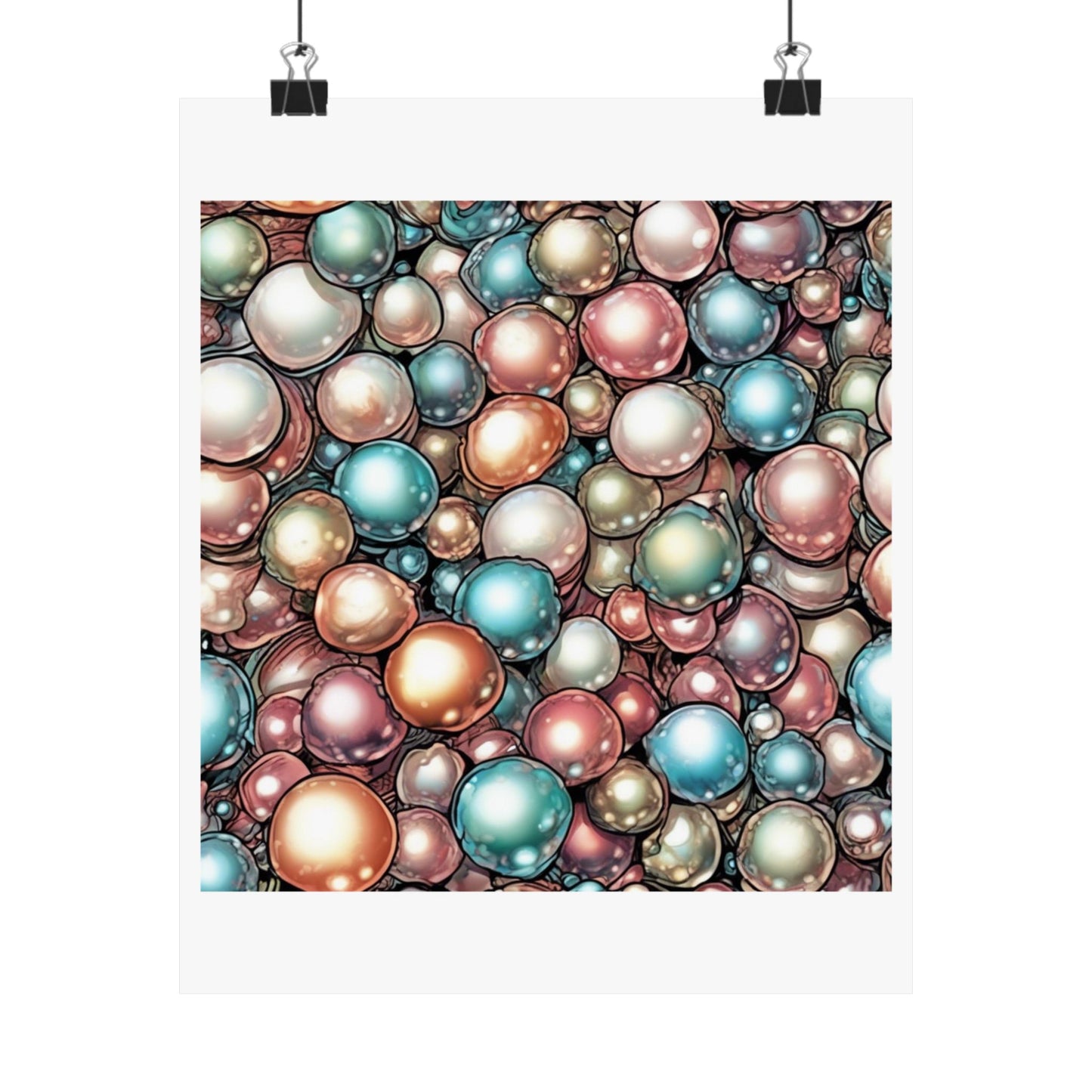 Rainbow Pearl Marble Abstract Gift Art Poster
