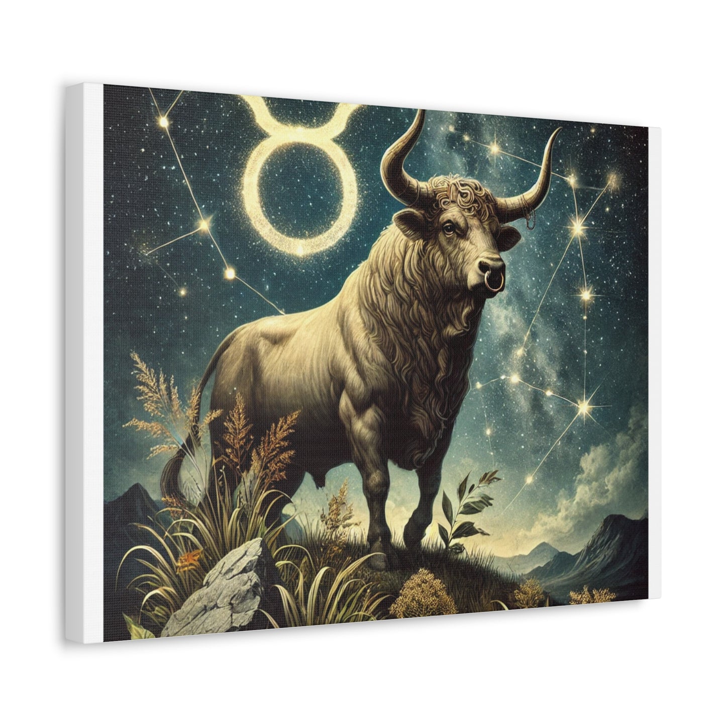 Taurus Bull Constellation Celestial Canvas Wall Art