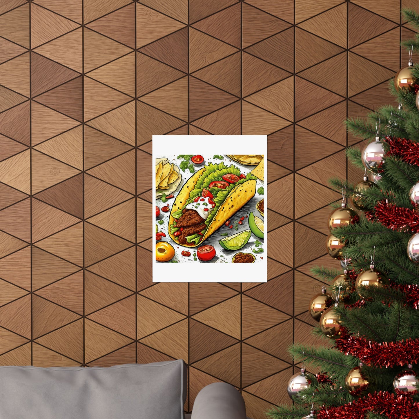 Bold Taco Illustration Foodie Gift Art Poster