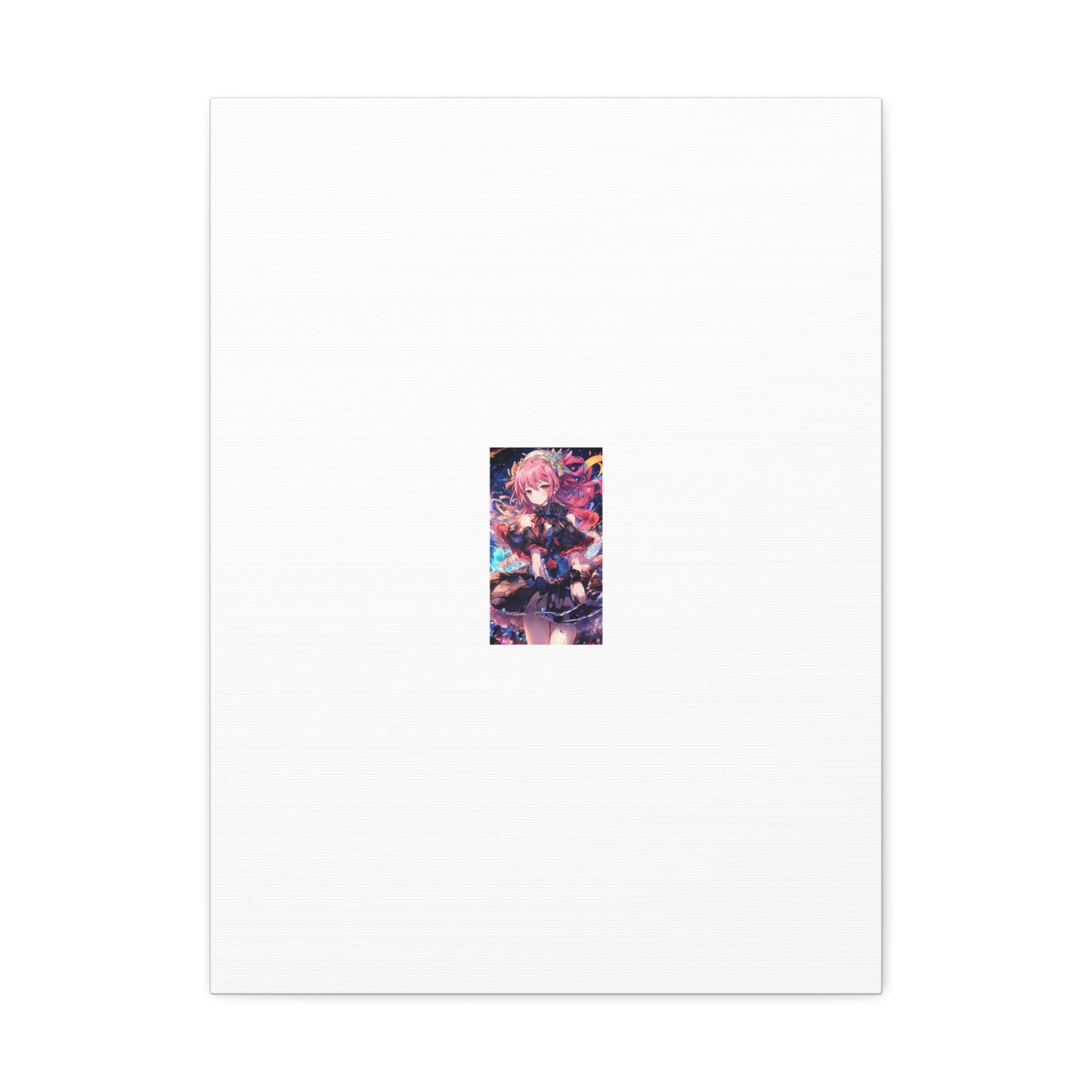 Pink Haired Fantasy Heroine Anime Portrait Canvas Wall Art