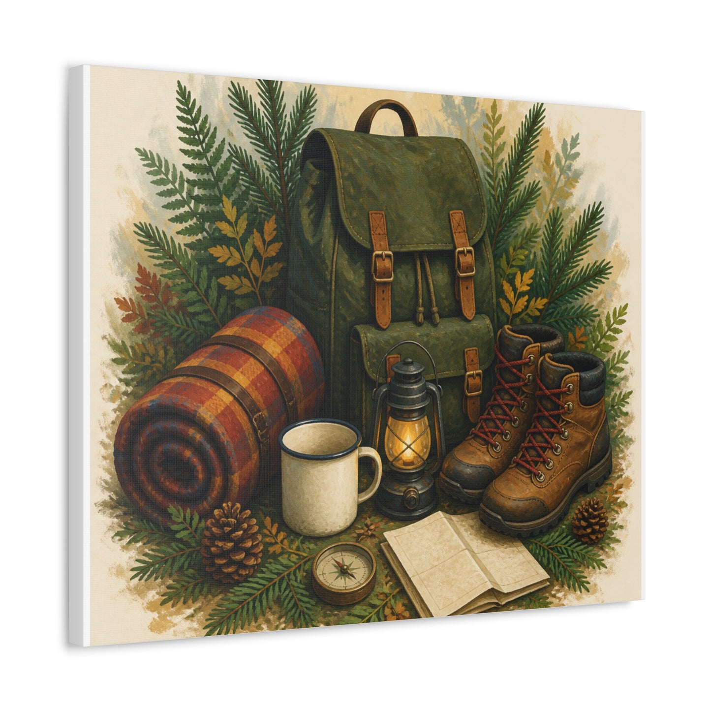 Generic Camping Gear Outdoor Adventure Canvas Art