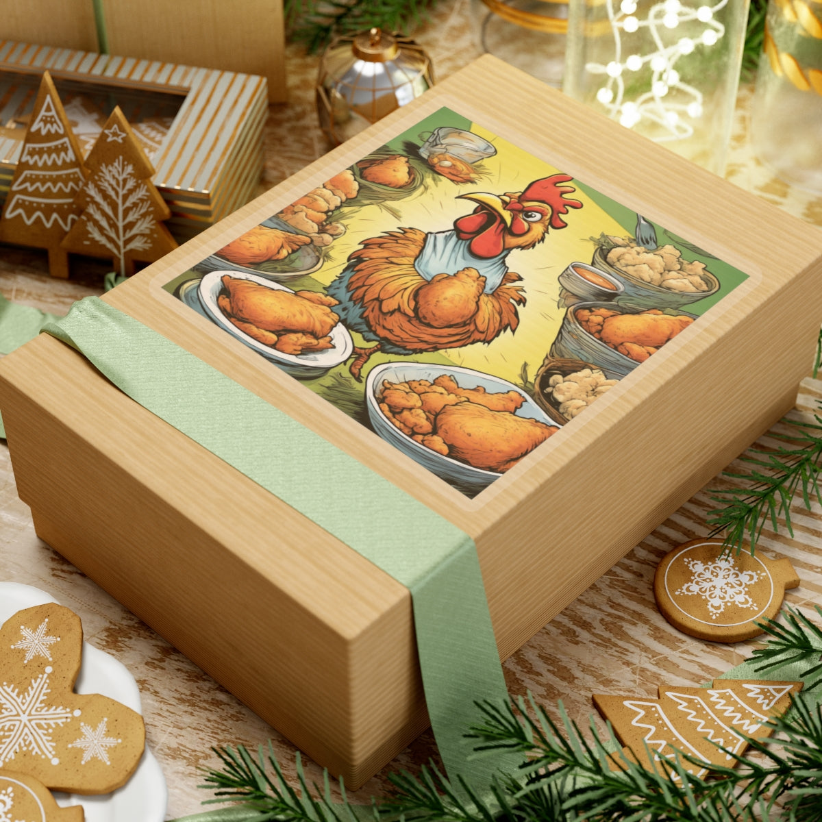Funny Chicken Fried Food Comfort Food Art Sticker