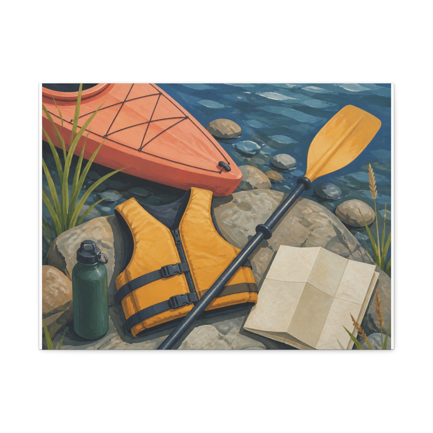 Calm Kayaking Adventure Art Canvas Art