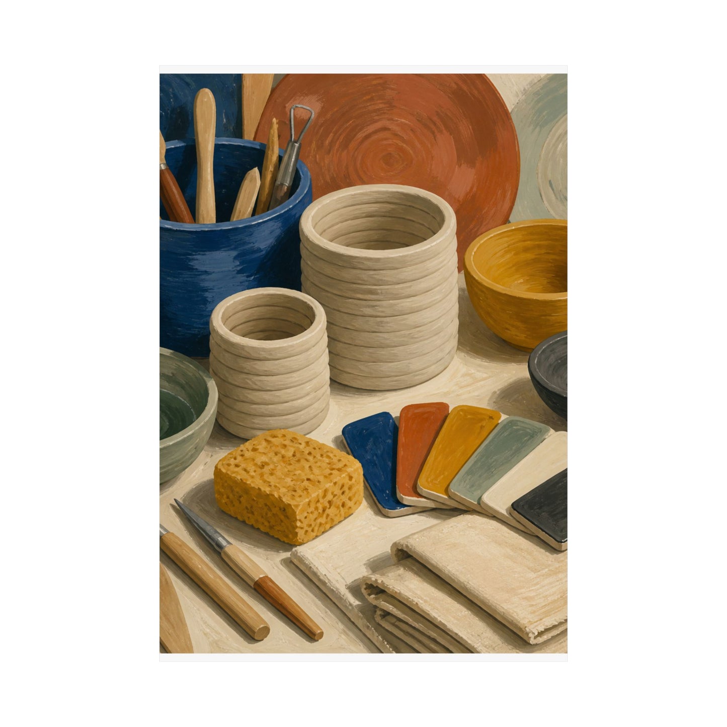 Handbuilt Ceramics Studio Art Poster