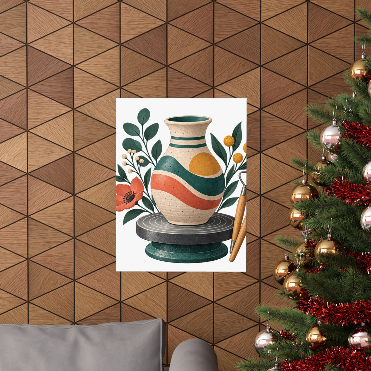 Midcentury Pottery Botanical Art Poster