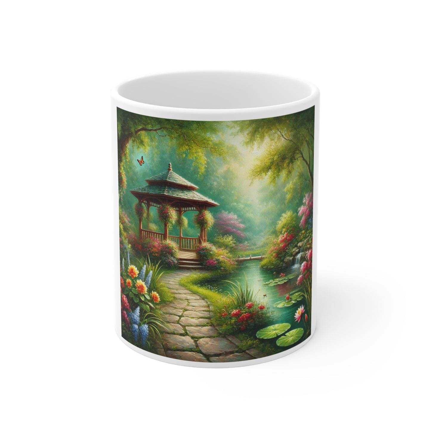 Spring Garden Gazebo Floral Landscape Coffee Mug