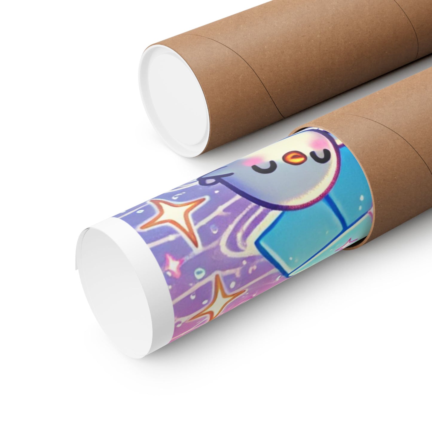 Cute Winter Penguin Ice Floe Kawaii Art Poster