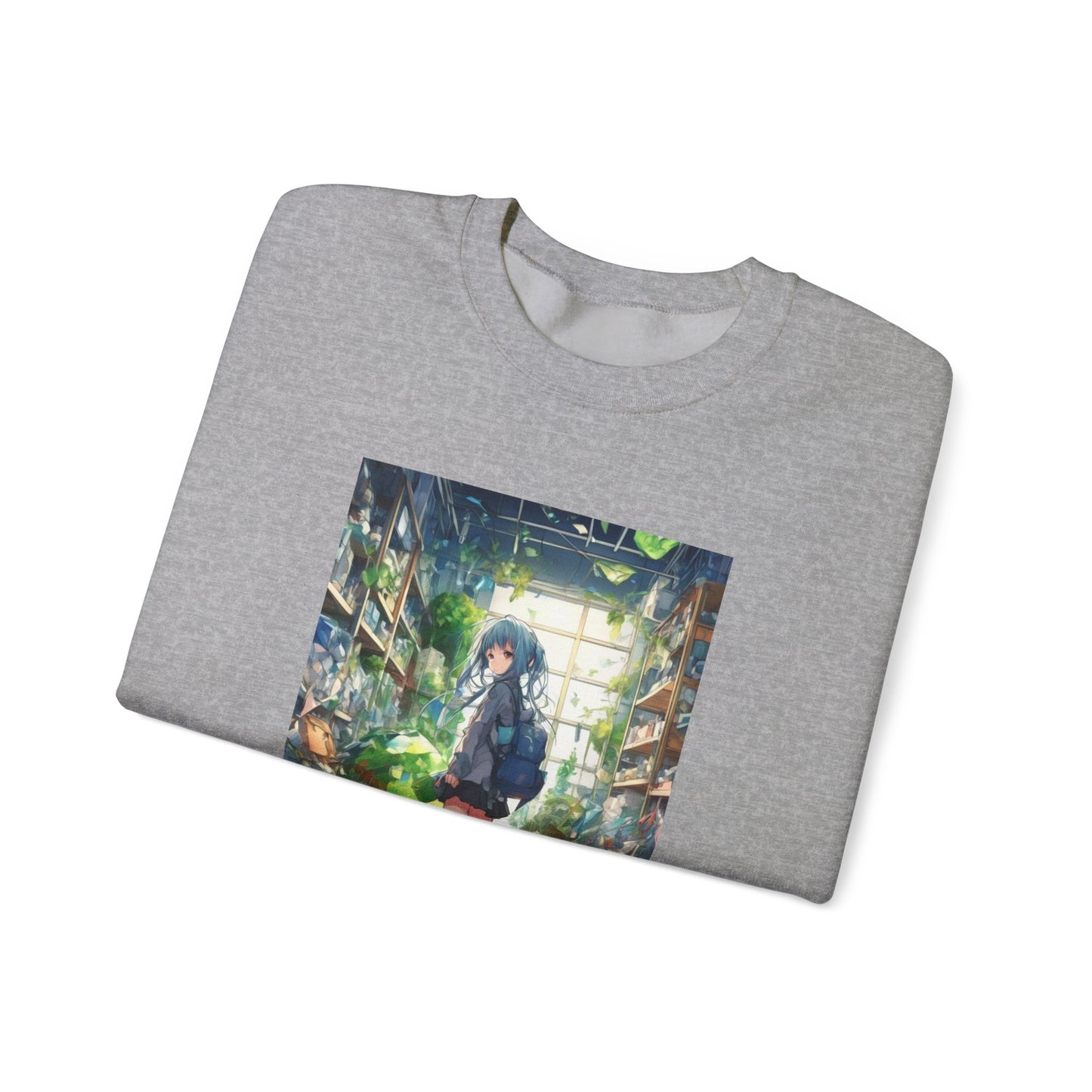 Green Recycling Alley Anime Girl Green Art Sweatshirt