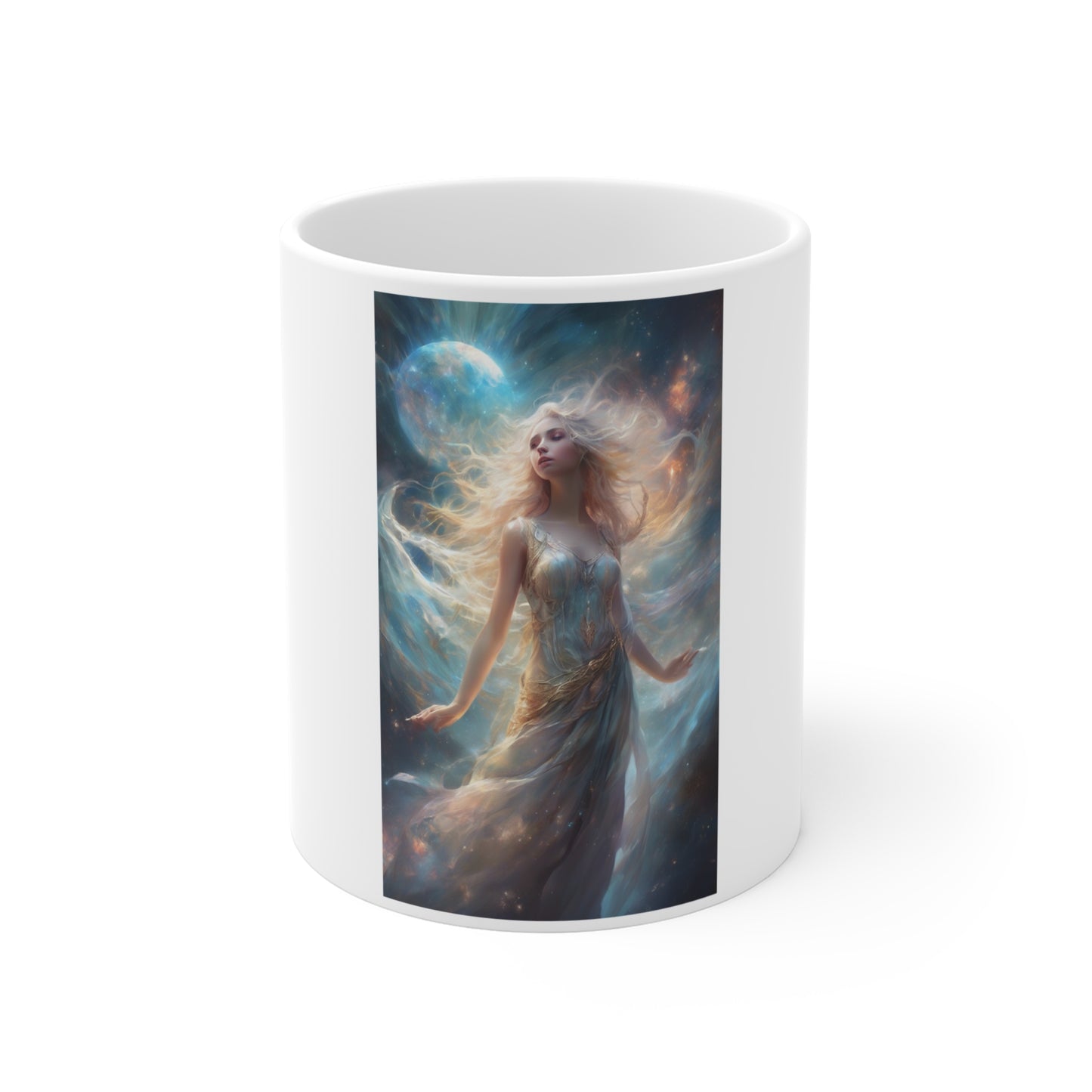 Moonlit Celestial Maiden Fantasy Portrait Coffee Mug
