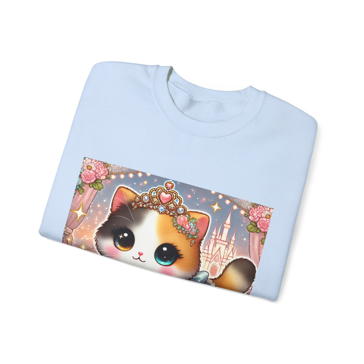 Pastel Princess Calico Cat Fantasy Sweatshirt
