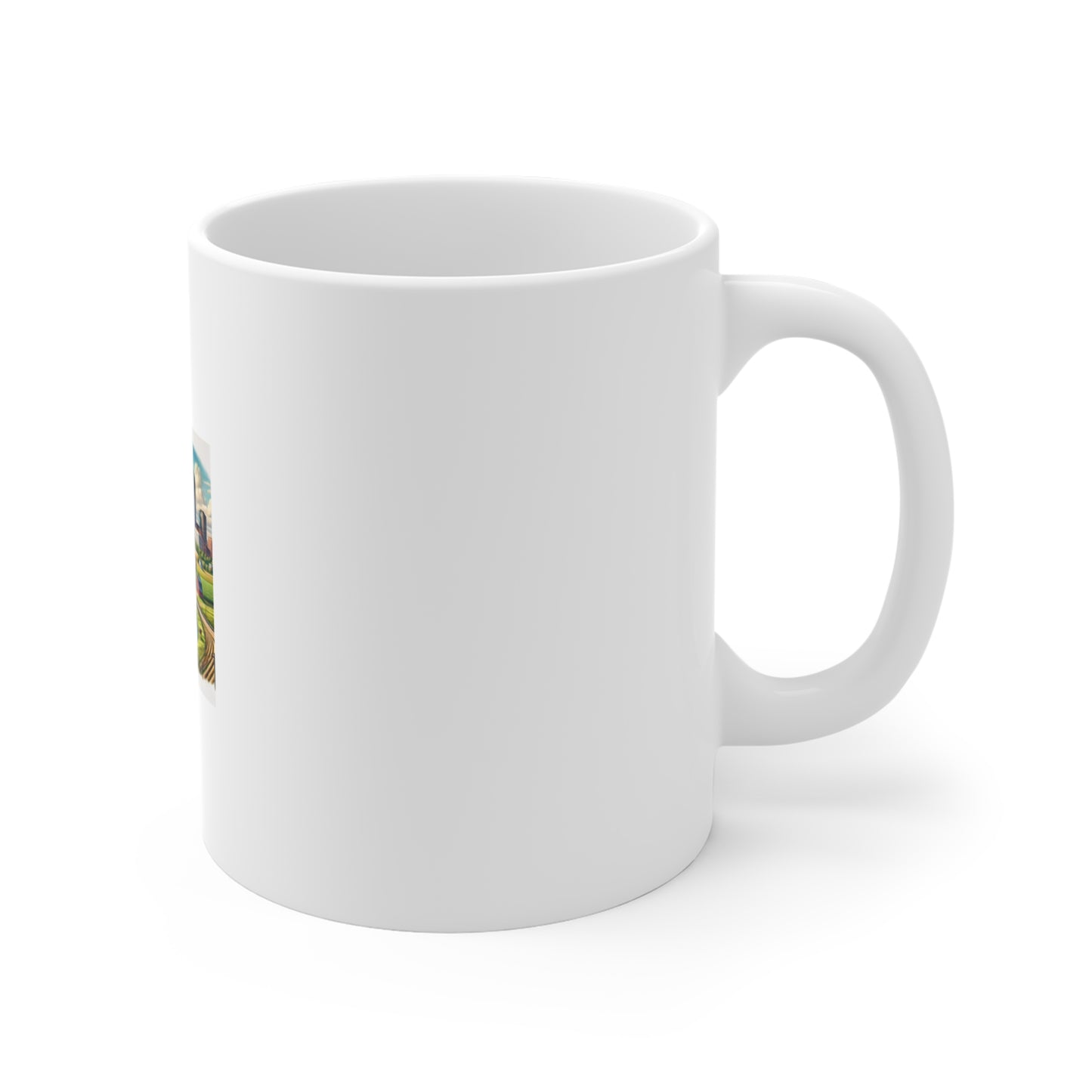 Rural River City Skyline Hometown Landscape Coffee Mug