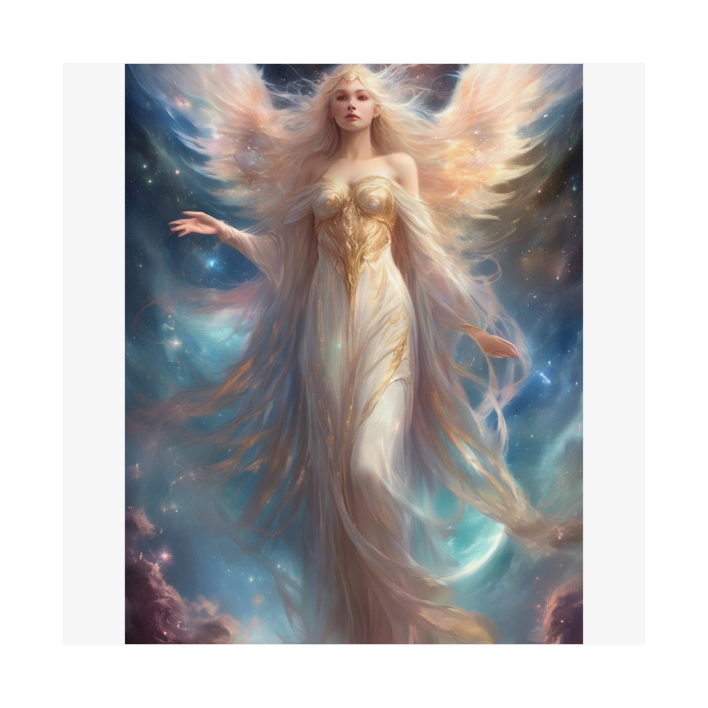 Celestial Winged Heroine Fantasy Portrait Poster