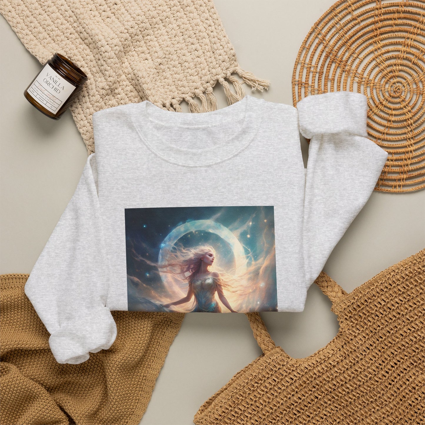Moonlit Celestial Dancer Fantasy Portrait Sweatshirt