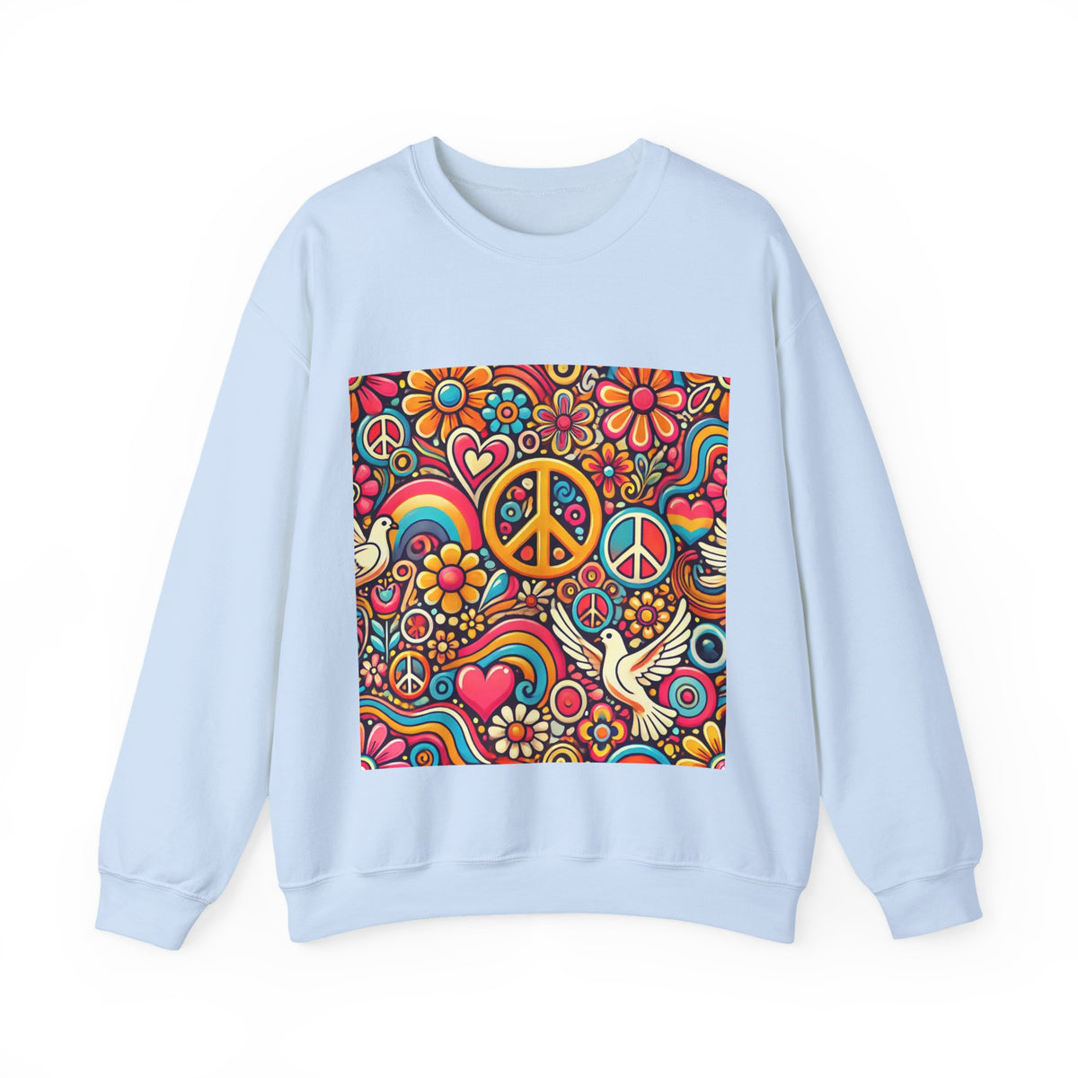 Colorful Peace Floral Pattern Sweatshirt