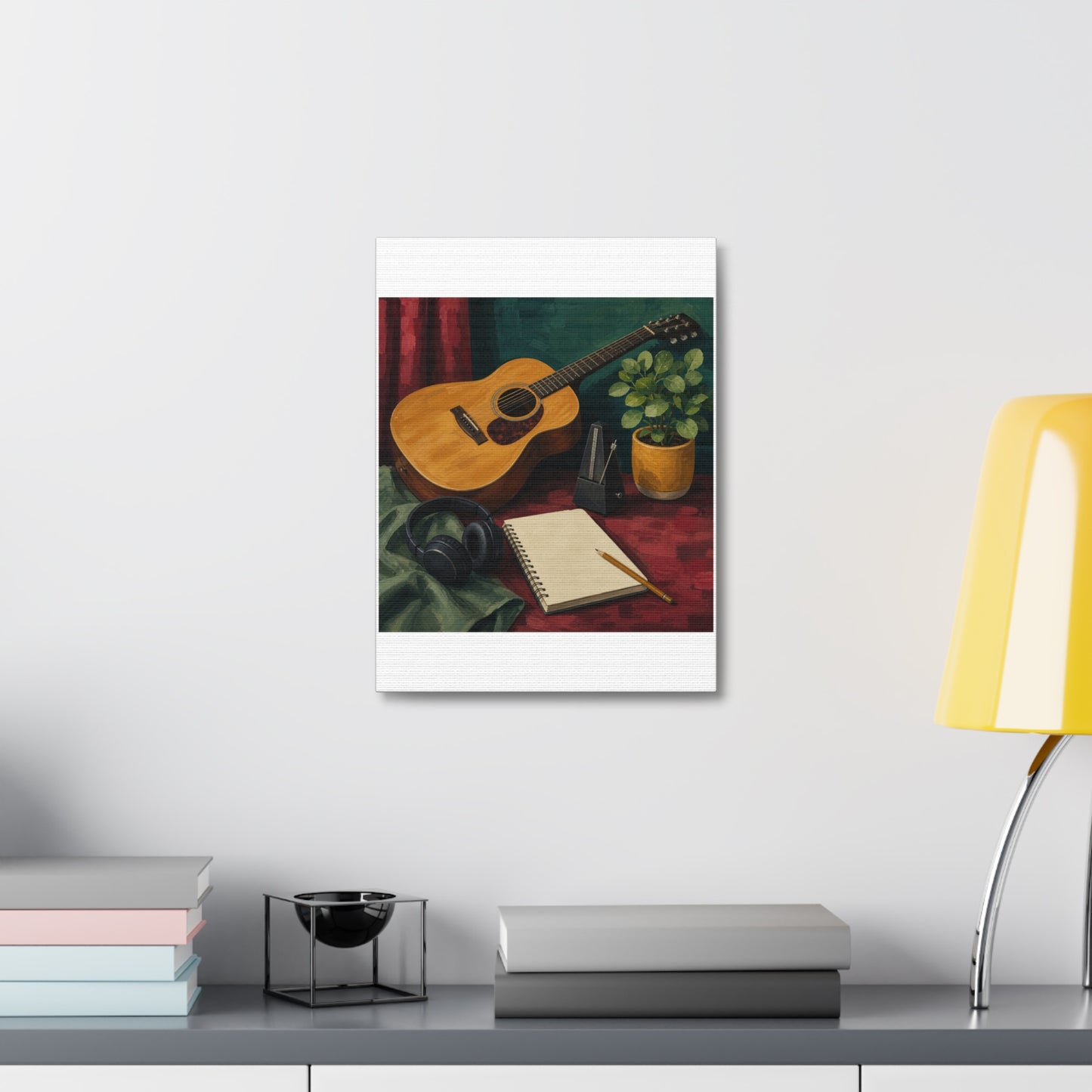 Cozy Acoustic Music Practice Art Canvas Art