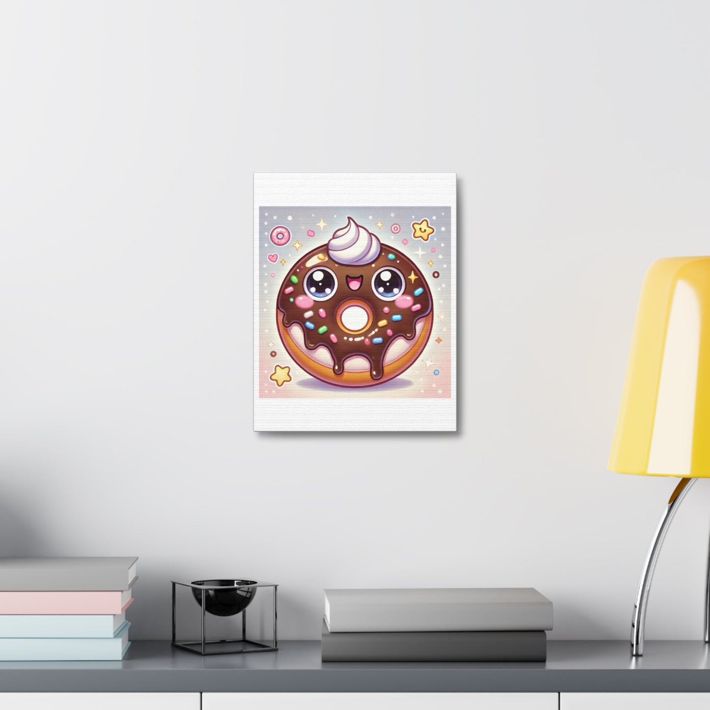 Kawaii Chocolate Donut Cute Dessert Canvas Wall Art