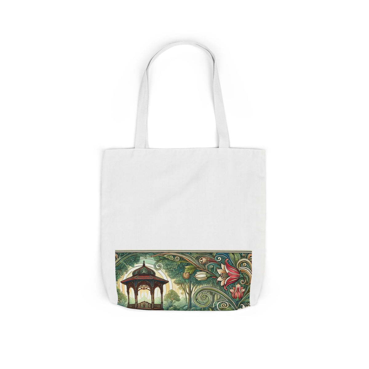 Botanical Gazebo Garden Art Nouveau Canvas Tote Bag