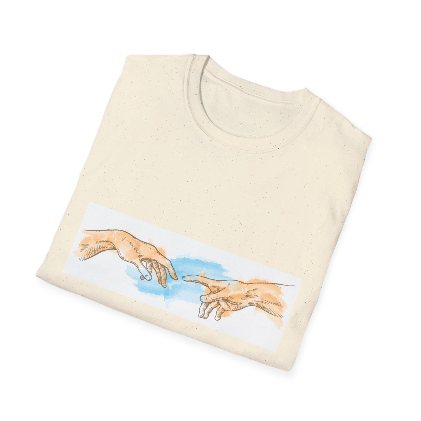 Creation of Adam Hands Graphic T-Shirt Michelangelo Inspired Art Tee Minimal Renaissance Aesthetic Inspired Unisex Shirt