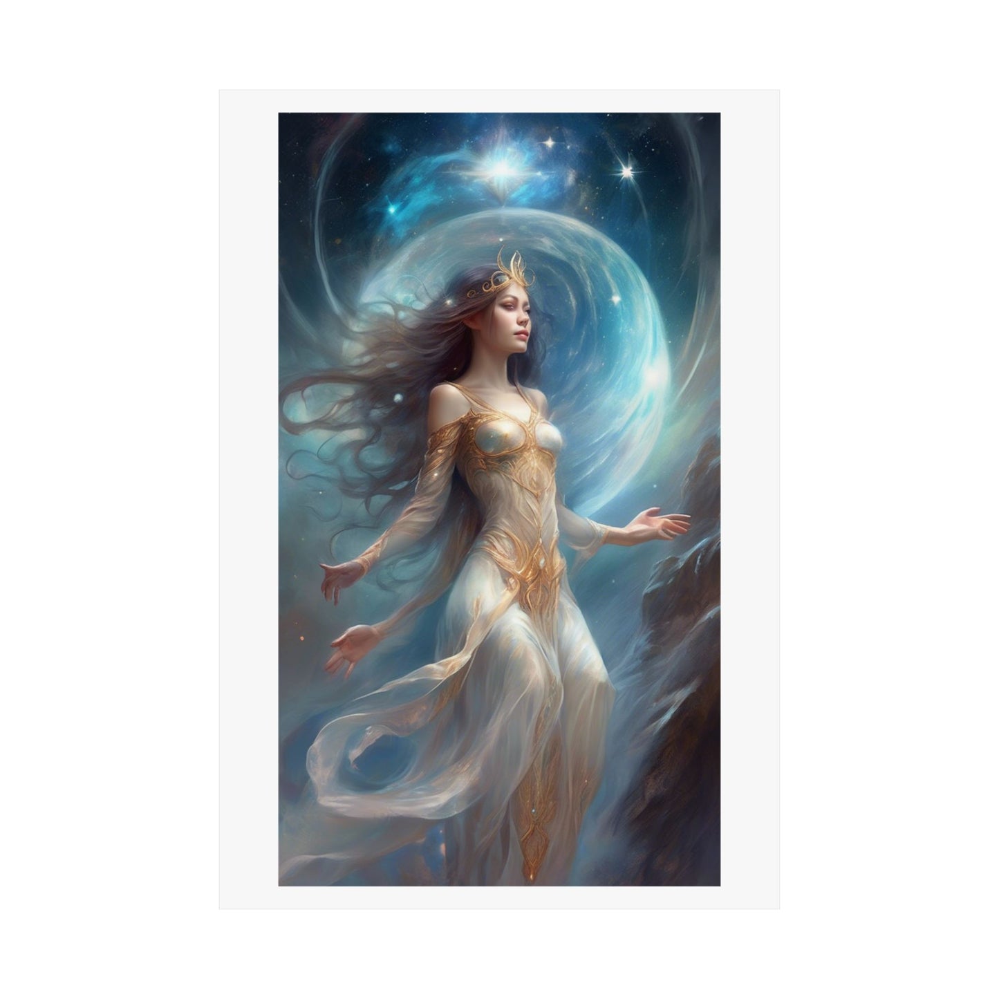 Lunar Celestial Queen Fantasy Portrait Poster