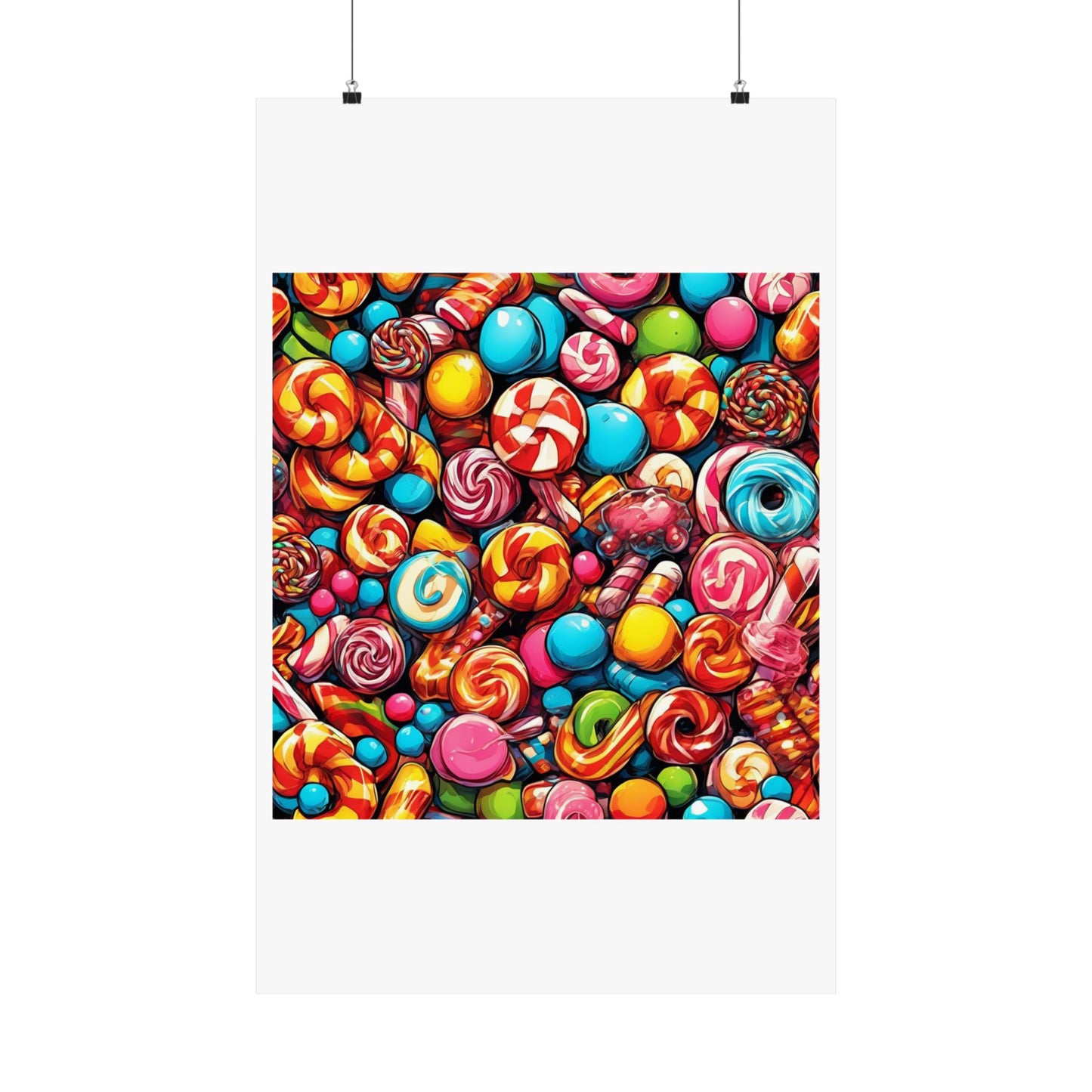 Colorful Candy and Lollipop Pattern Poster