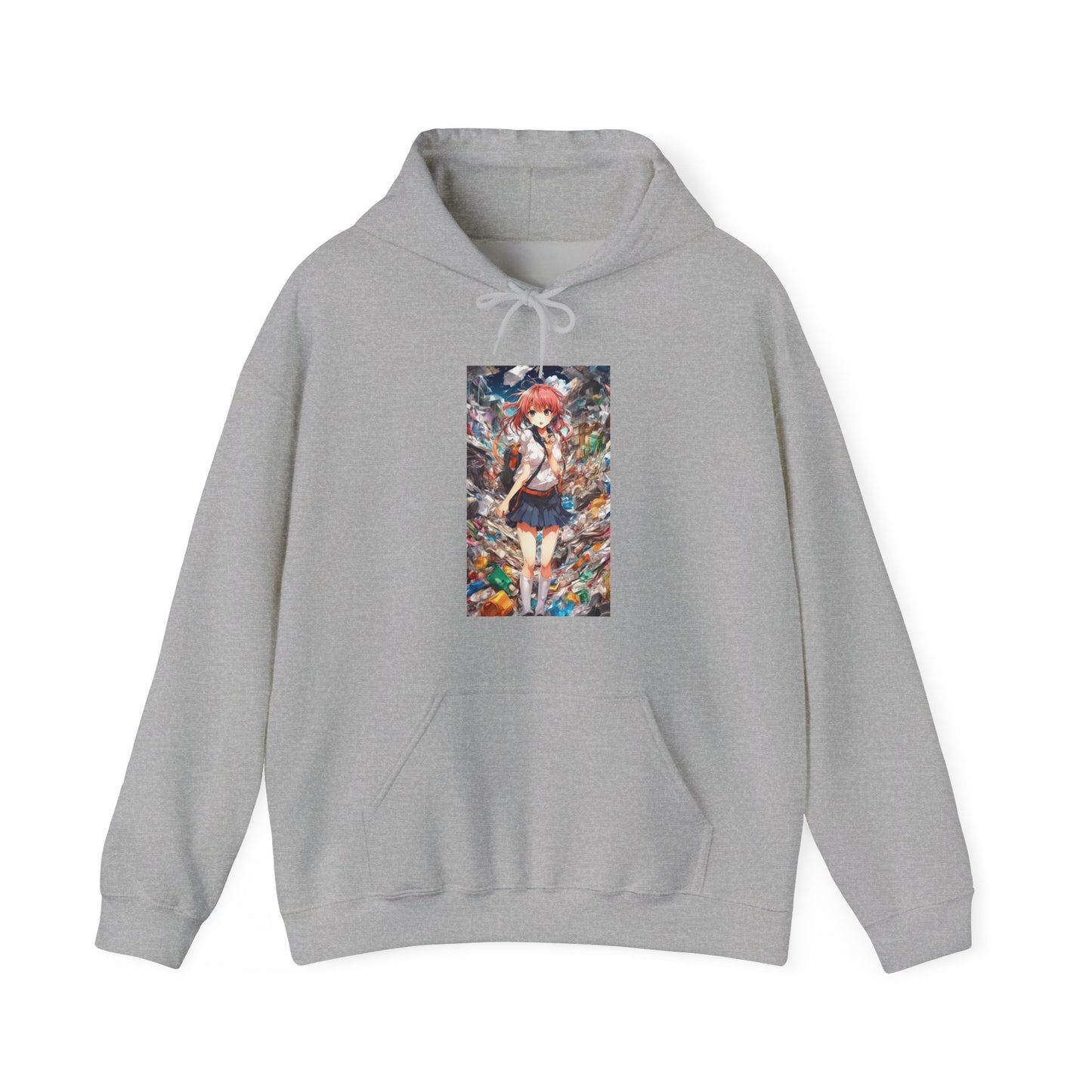 Recycling Day Anime Schoolgirl Eco Street Art Hoodie
