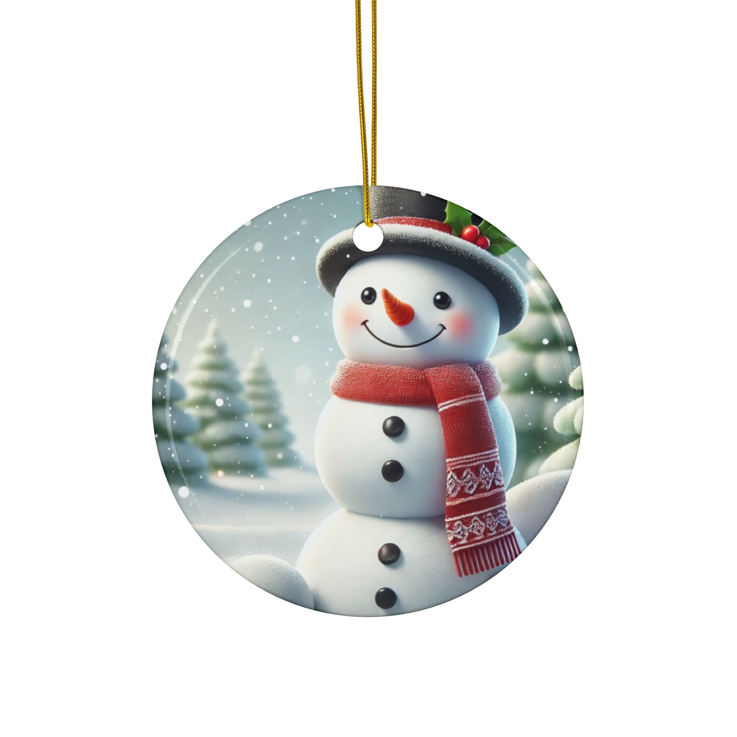 Snowman Ornament Christmas Decoration – Festive Holiday Figurine with Scarf & Hat, Perfect for Tree, Gift, or Winter Décor